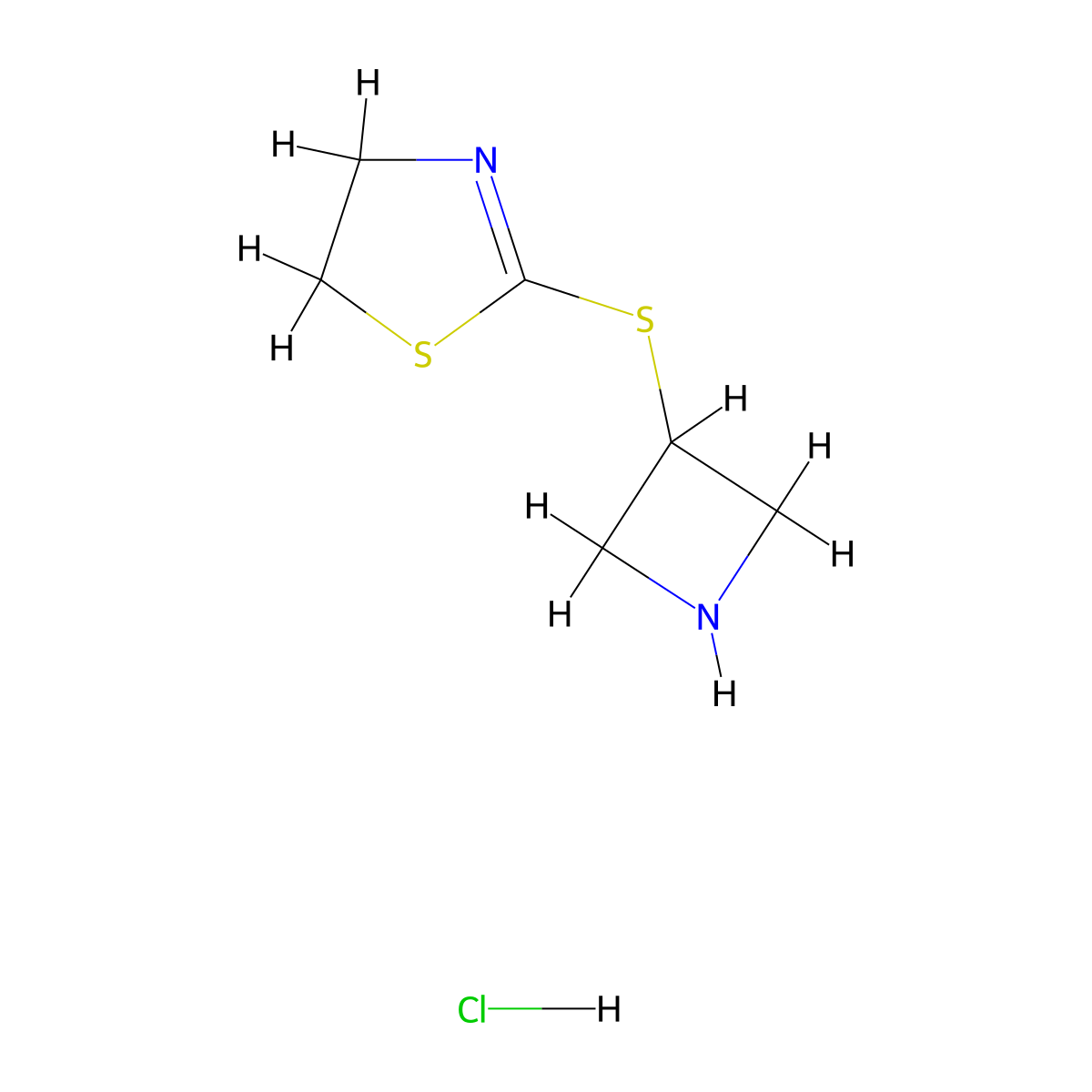2-(Azetidin-3-ylsulfanyl)-4,5-dihydro-1,3-thiazole hydrochloride molecular structure, CAS 2649058-76-2
