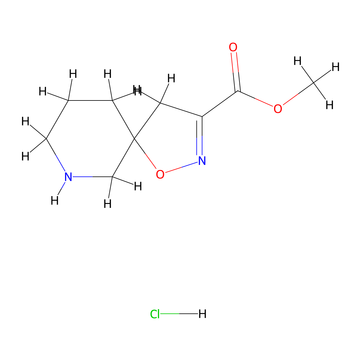 Methyl1-oxa-2,7-diazaspiro[4.5]dec-2-ene-3-carboxylatehydrochloride molecular structure, CAS 2649058-82-0