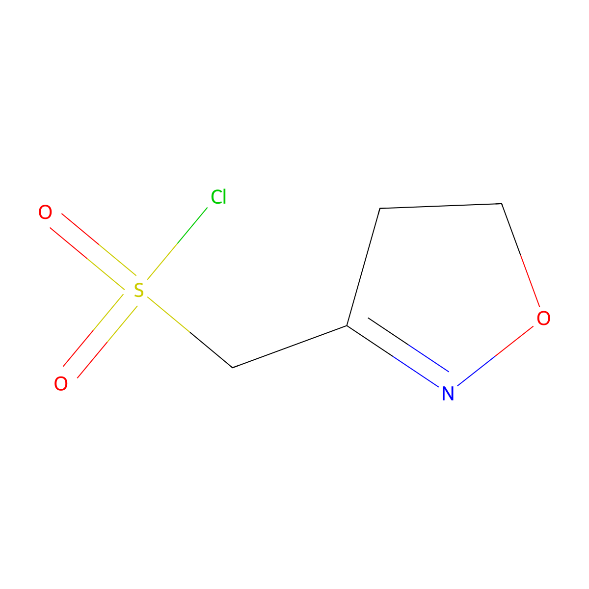 (4,5-Dihydro-1,2-oxazol-3-yl)methanesulfonylchloride molecular structure, CAS 2649060-82-0