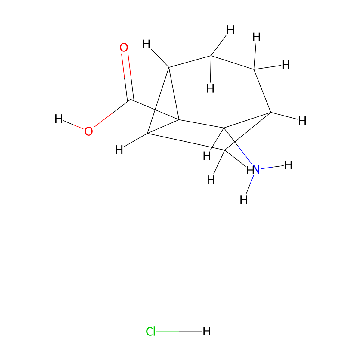 8-Aminotricyclo(3.2.1.0,2,7)octane-1-carboxylic acid hydrochloride molecular structure, CAS 2649060-95-5