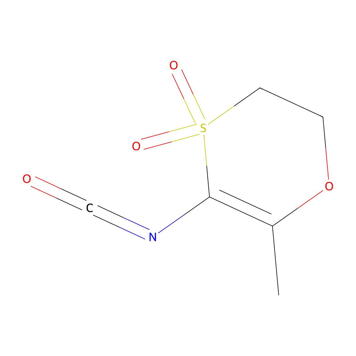 5-Isocyanato-6-methyl-2,3-dihydro-1,4lambda6-oxathiine-4,4-dione molecular structure, CAS 2649061-48-1