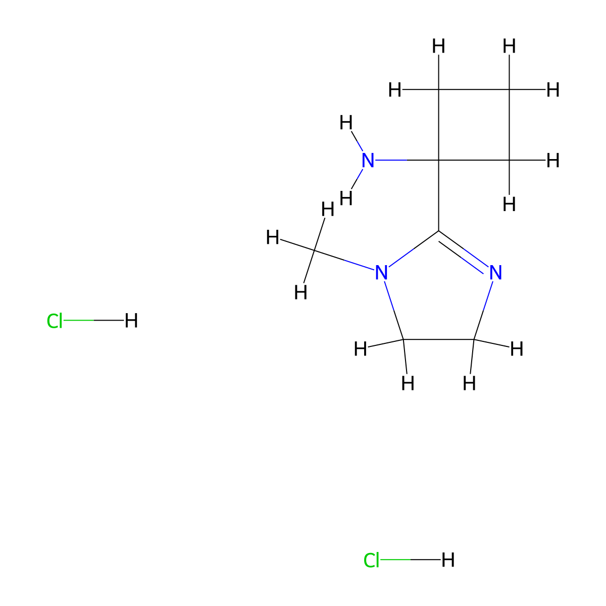 1-(1-methyl-4,5-dihydro-1H-imidazol-2-yl)cyclobutan-1-amine dihydrochloride molecular structure, CAS 2649061-77-6