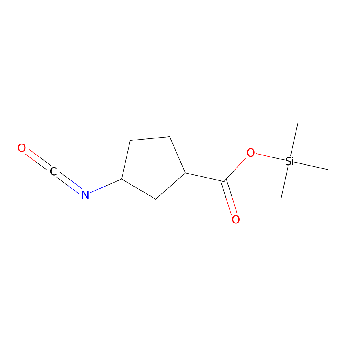 Trimethylsilyl 3-isocyanatocyclopentane-1-carboxylate molecular structure, CAS 2649063-13-6