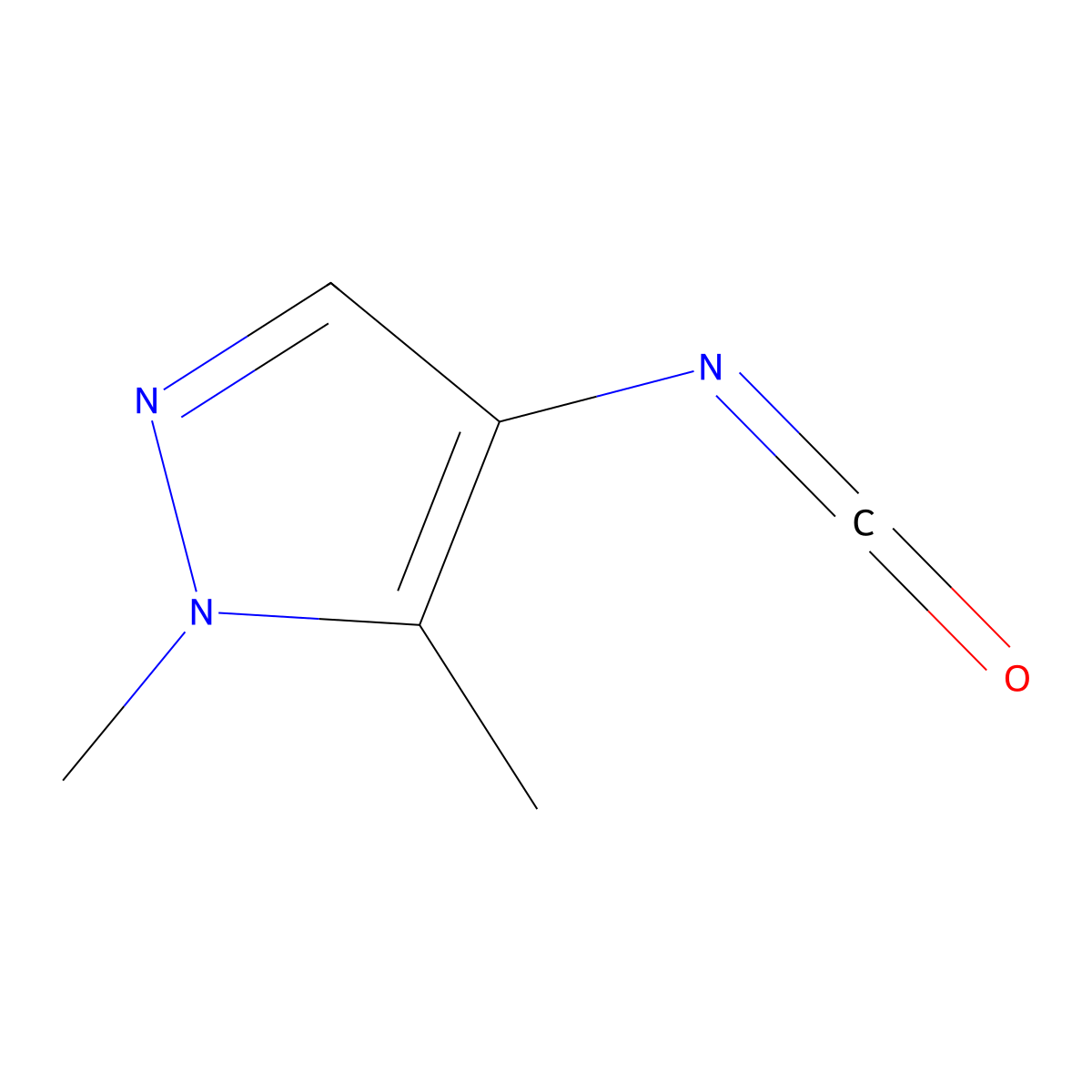 4-isocyanato-1,5-dimethyl-1H-pyrazole molecular structure, CAS 2649063-81-8
