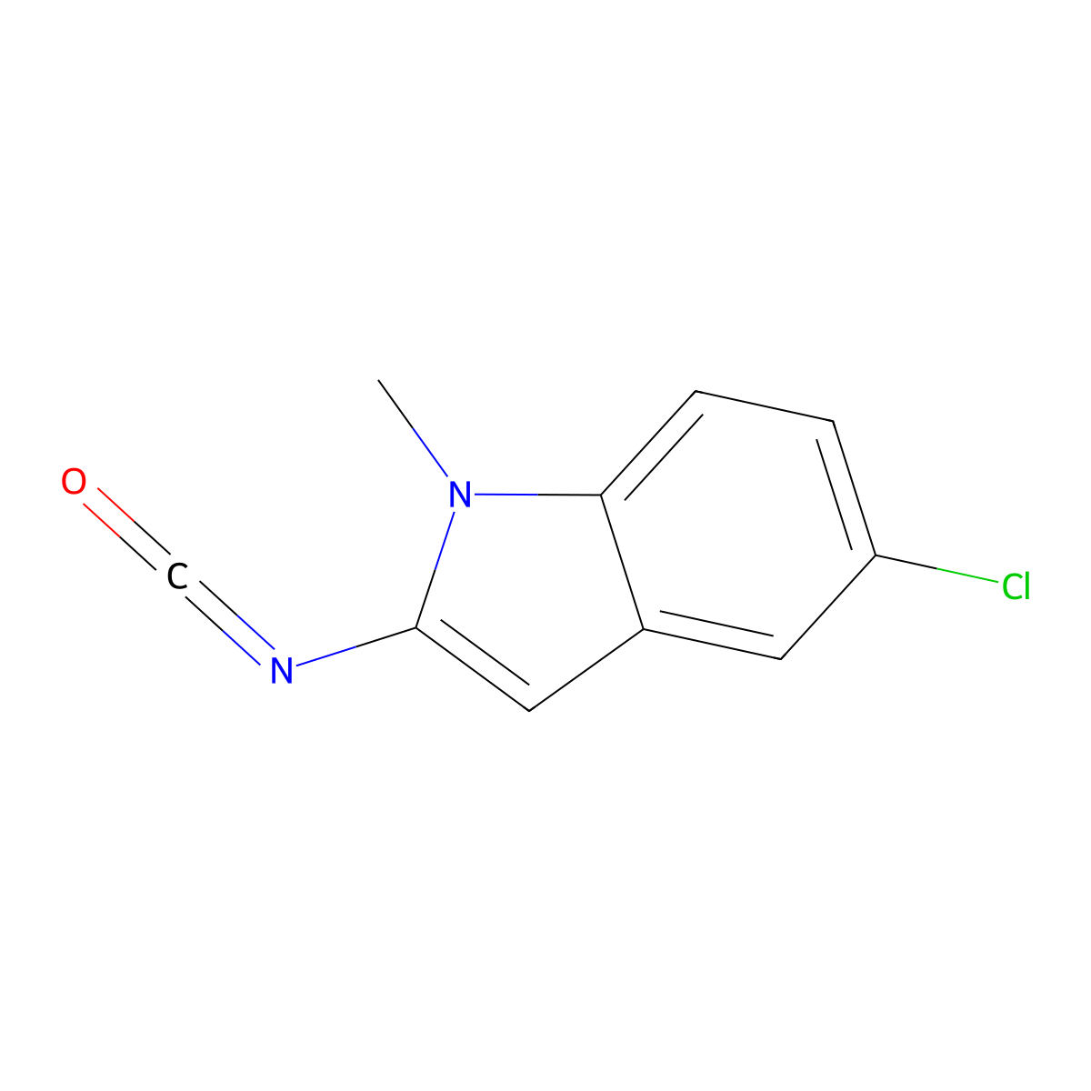 5-chloro-2-isocyanato-1-methyl-1H-indole molecular structure, CAS 2649065-37-0
