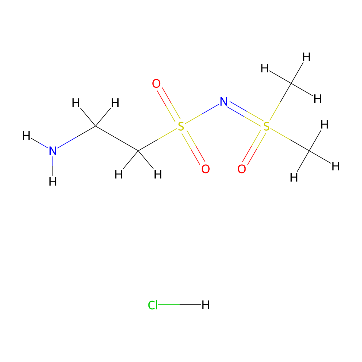 2-amino-N-(dimethyl(oxo)-lambda6-sulfanylidene)ethane-1-sulfonamide hydrochloride molecular structure, CAS 2649065-65-4