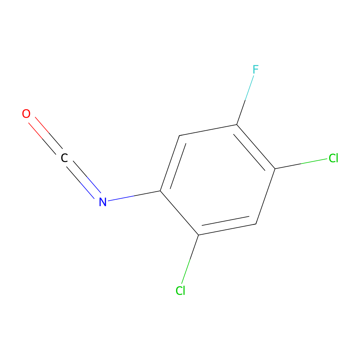 1,5-Dichloro-2-fluoro-4-isocyanatobenzene molecular structure, CAS 2649066-56-6