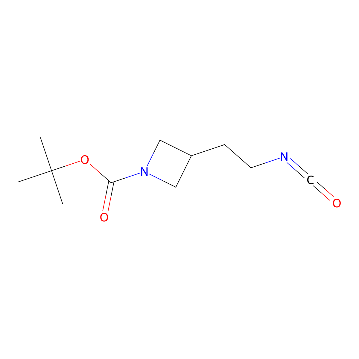 Tert-butyl 3-(2-isocyanatoethyl)azetidine-1-carboxylate molecular structure, CAS 2649067-41-2