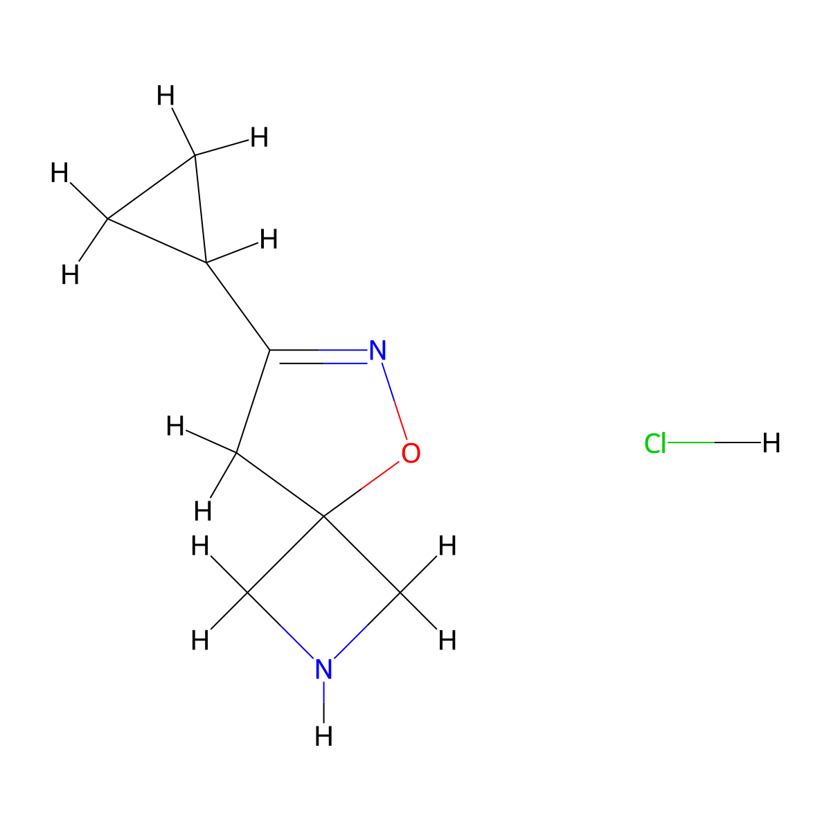 7-Cyclopropyl-5-oxa-2,6-diazaspiro(3.4)oct-6-ene hydrochloride molecular structure, CAS 2649068-12-0