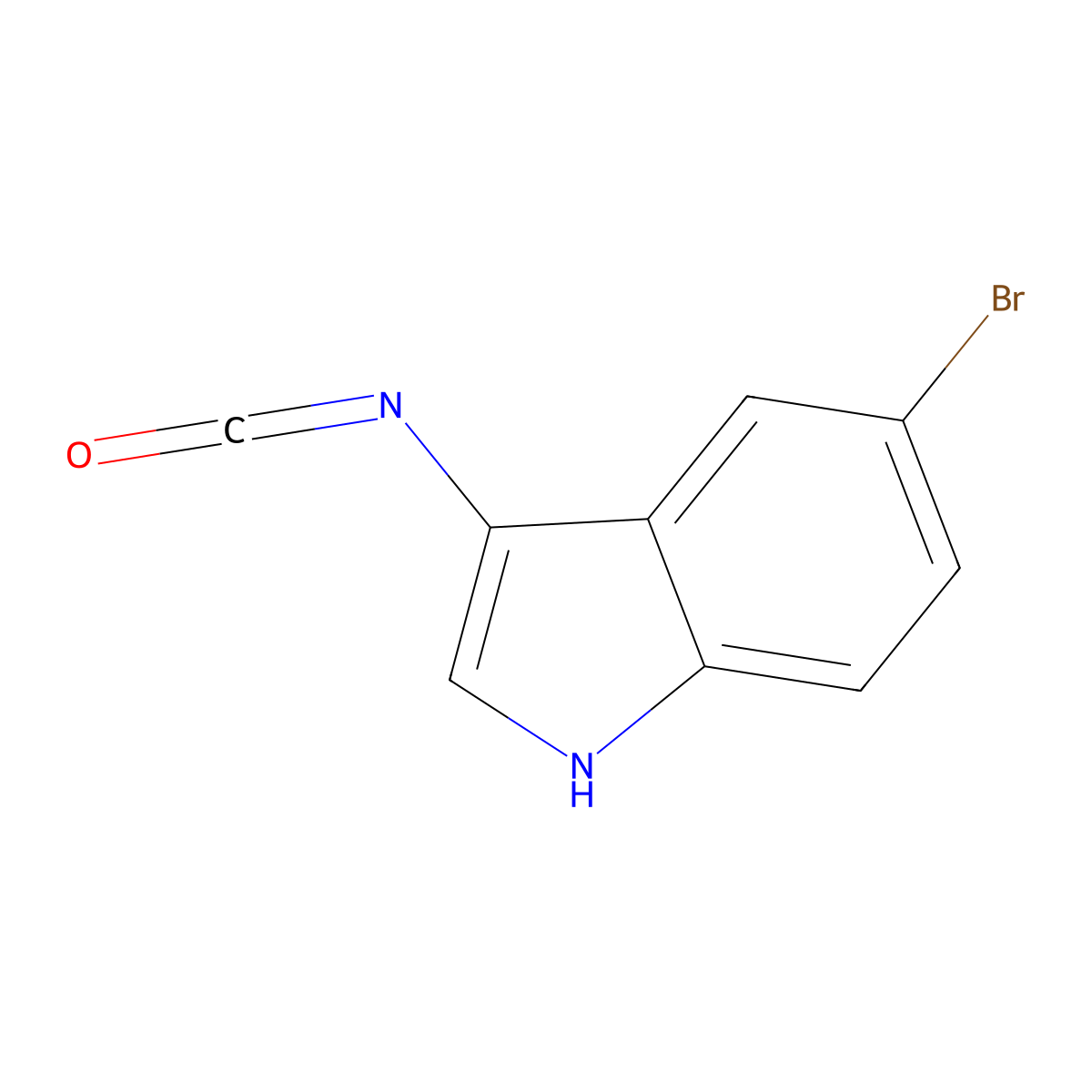 5-bromo-3-isocyanato-1H-indole molecular structure, CAS 2649068-69-7