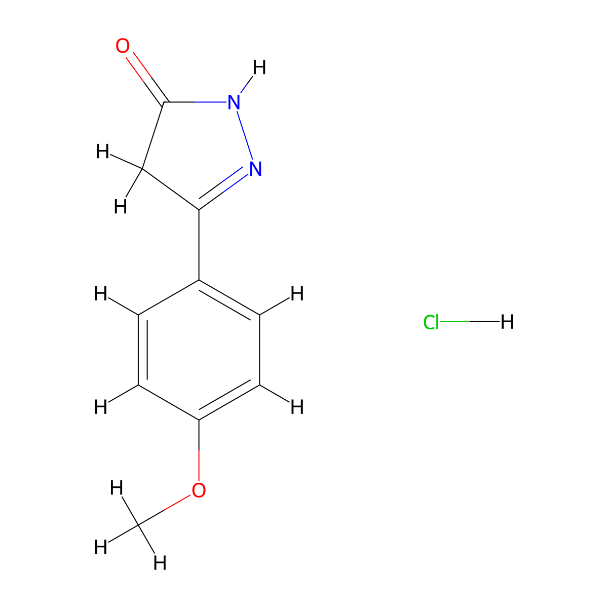 3-(4-methoxyphenyl)-4,5-dihydro-1H-pyrazol-5-one hydrochloride molecular structure, CAS 2649070-00-6