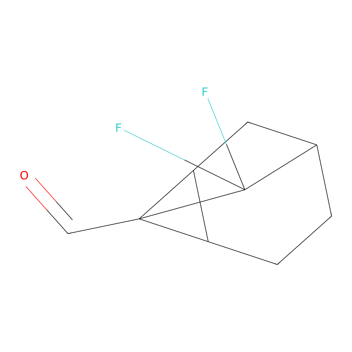 8,8-Difluorotricyclo[3.2.1.0,2,7]octane-1-carbaldehyde molecular structure, CAS 2649071-66-7