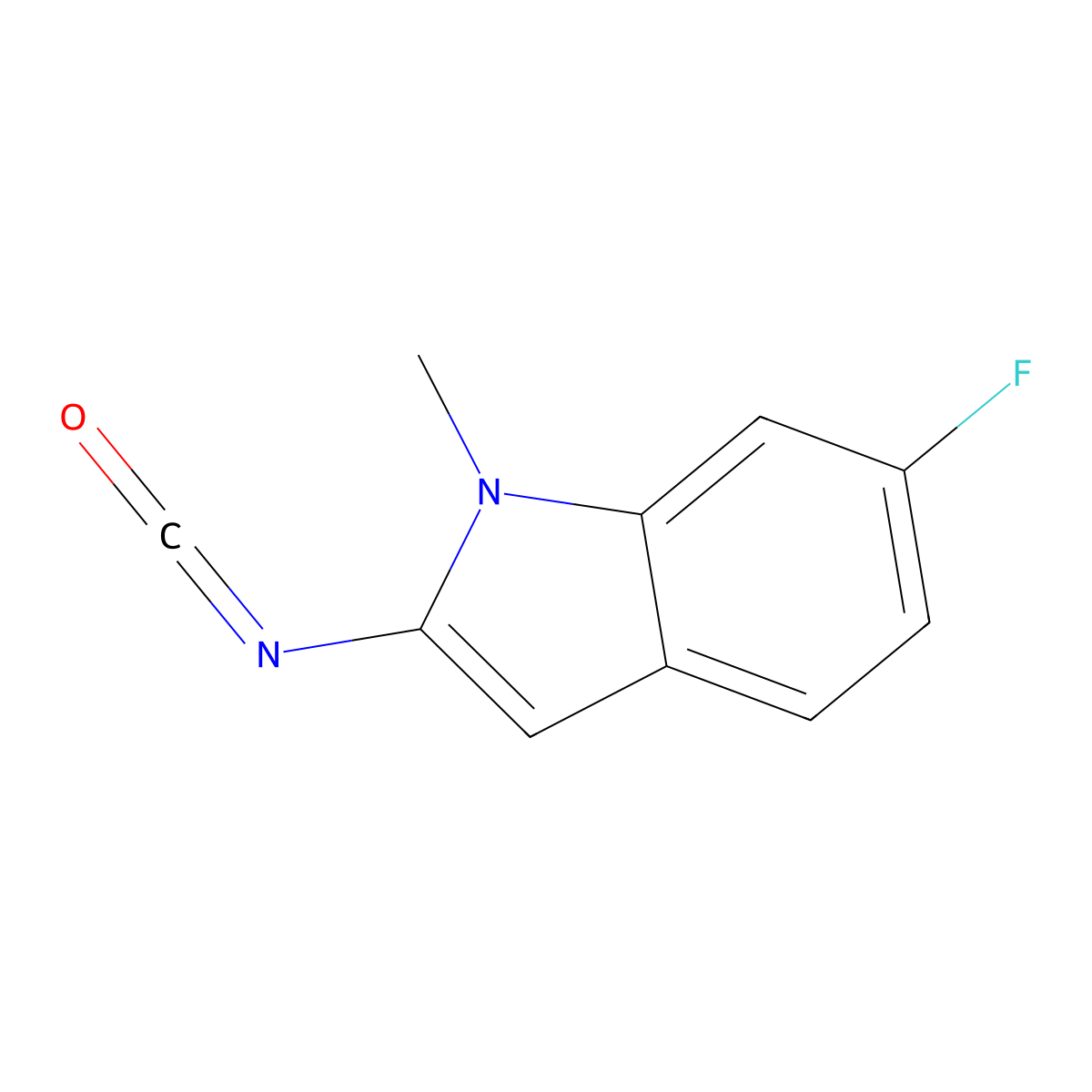 6-fluoro-2-isocyanato-1-methyl-1H-indole molecular structure, CAS 2649071-98-5