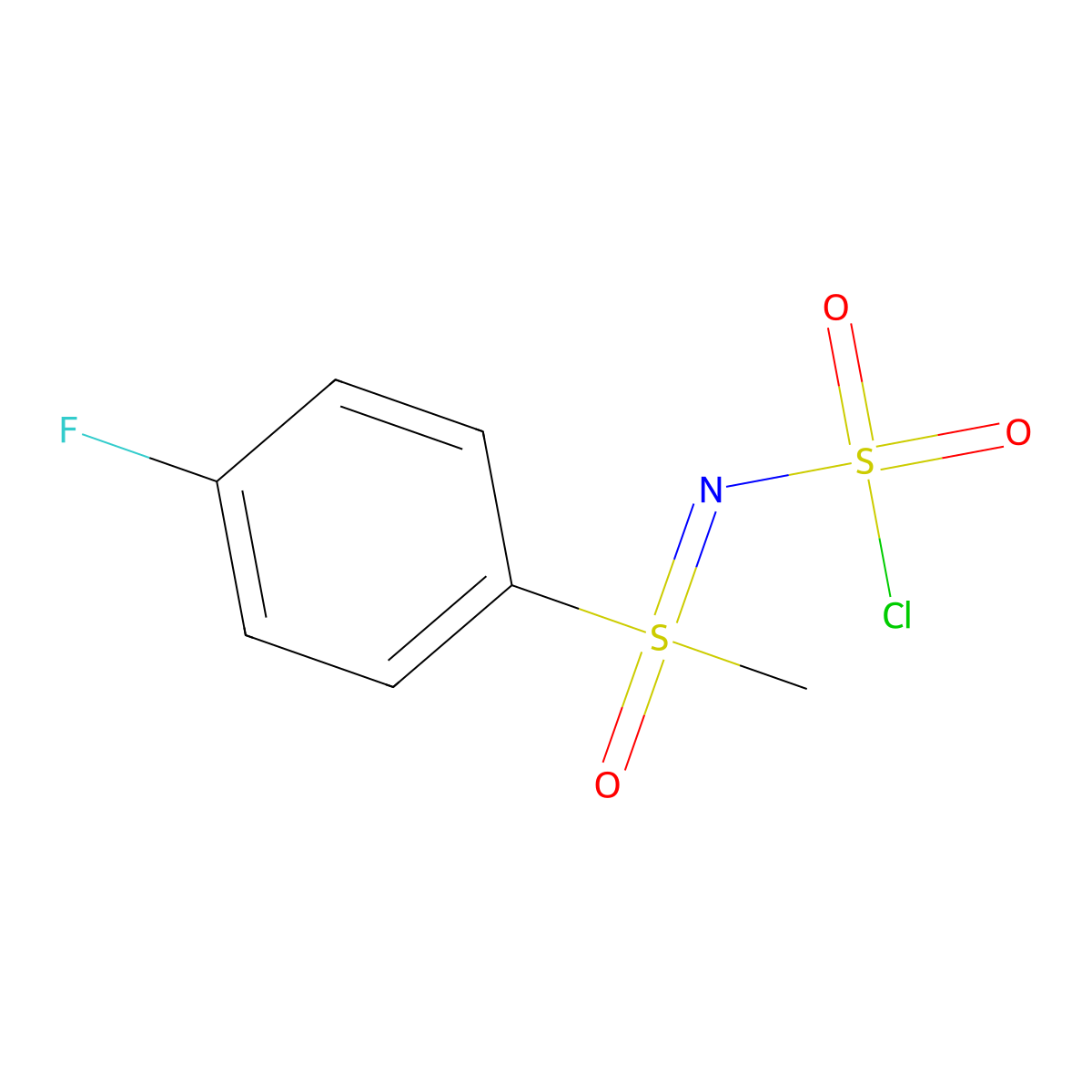 [(Chlorosulfonyl)imino](4-fluorophenyl)methyl-lambda6-sulfanone molecular structure, CAS 2649072-65-9