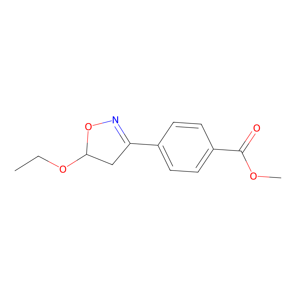 Methyl4-(5-ethoxy-4,5-dihydro-1,2-oxazol-3-yl)benzoate molecular structure, CAS 2649072-99-9