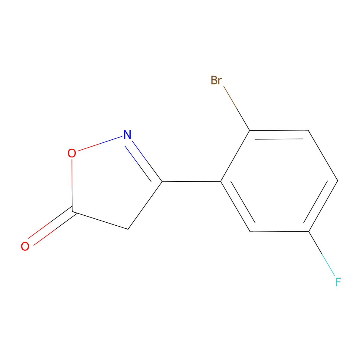 3-(2-Bromo-5-fluorophenyl)-4,5-dihydro-1,2-oxazol-5-one molecular structure, CAS 2649073-38-9
