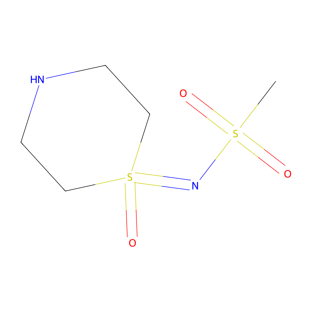 N-(1-oxo-1lambda6-thiomorpholin-1-ylidene)methanesulfonamide molecular structure, CAS 2649073-75-4