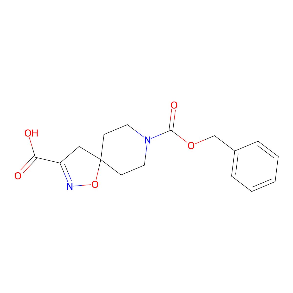 8-[(Benzyloxy)carbonyl]-1-oxa-2,8-diazaspiro[4.5]dec-2-ene-3-carboxylic acid molecular structure, CAS 2649074-50-8