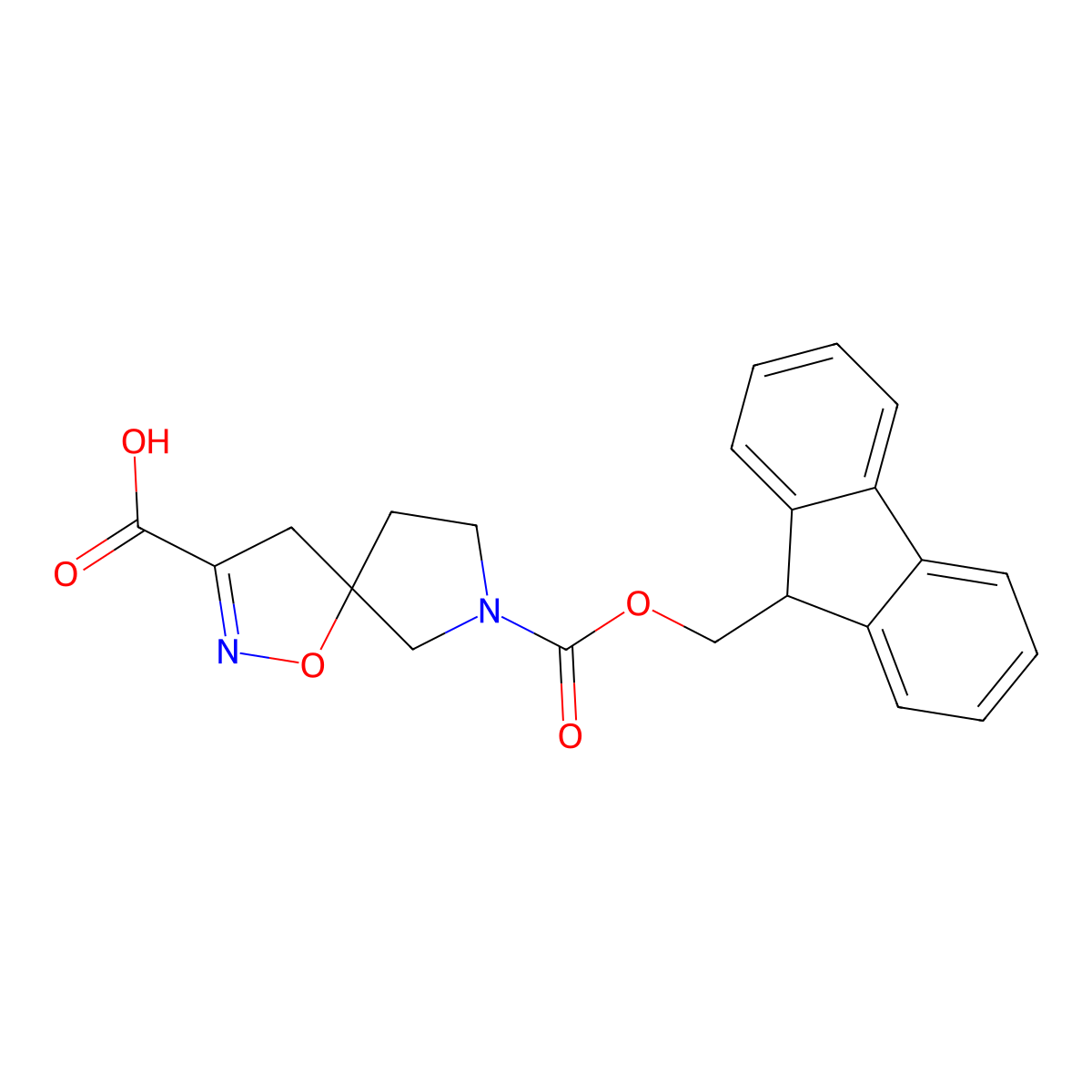 7-{[(9H-fluoren-9-yl)methoxy]carbonyl}-1-oxa-2,7-diazaspiro[4.4]non-2-ene-3-carboxylic acid molecular structure, CAS 2649075-05-6