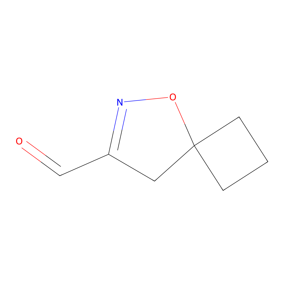 5-Oxa-6-azaspiro(3.4)oct-6-ene-7-carbaldehyde molecular structure, CAS 2649076-59-3