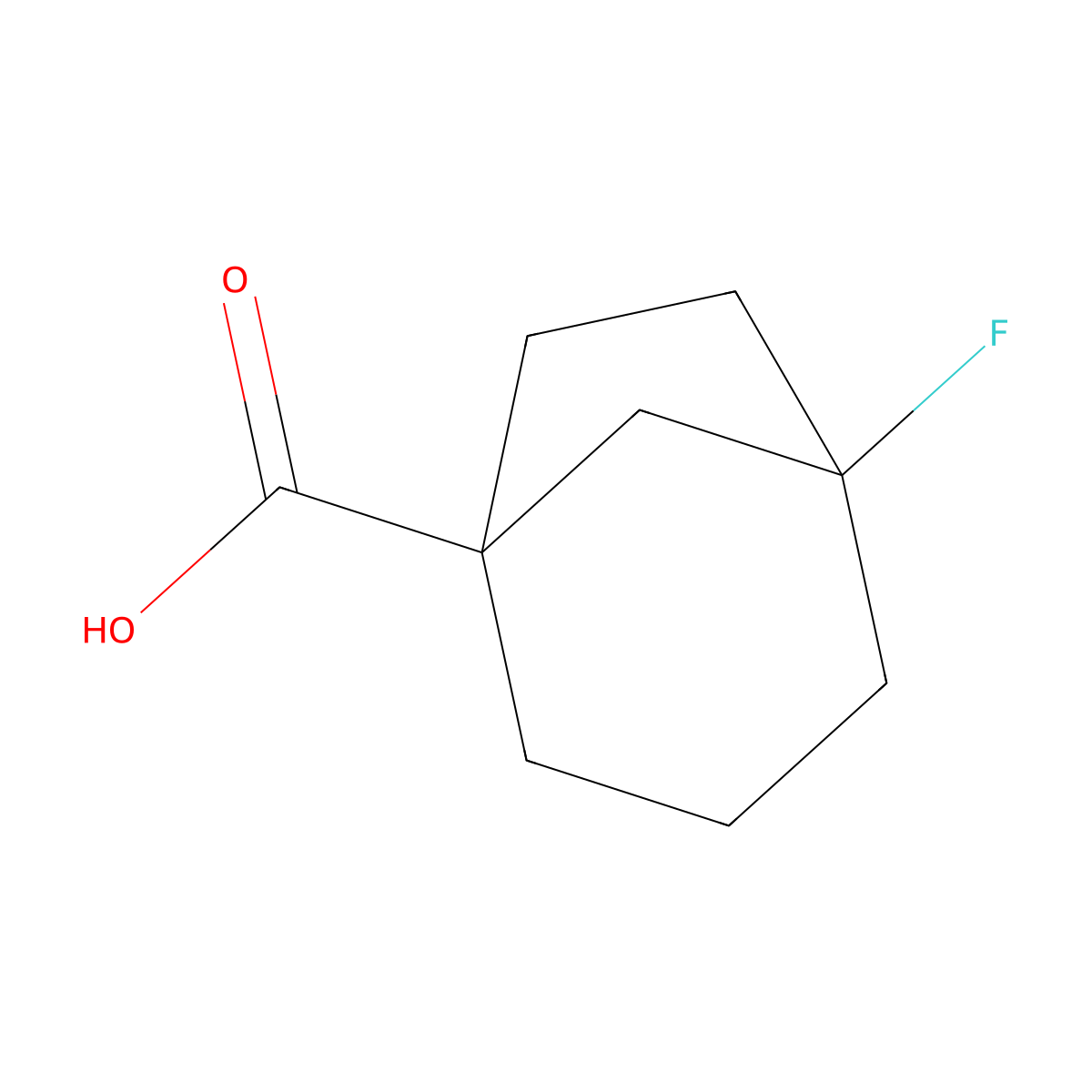 5-Fluorobicyclo[3.2.1]octane-1-carboxylicacid molecular structure, CAS 2649077-32-5