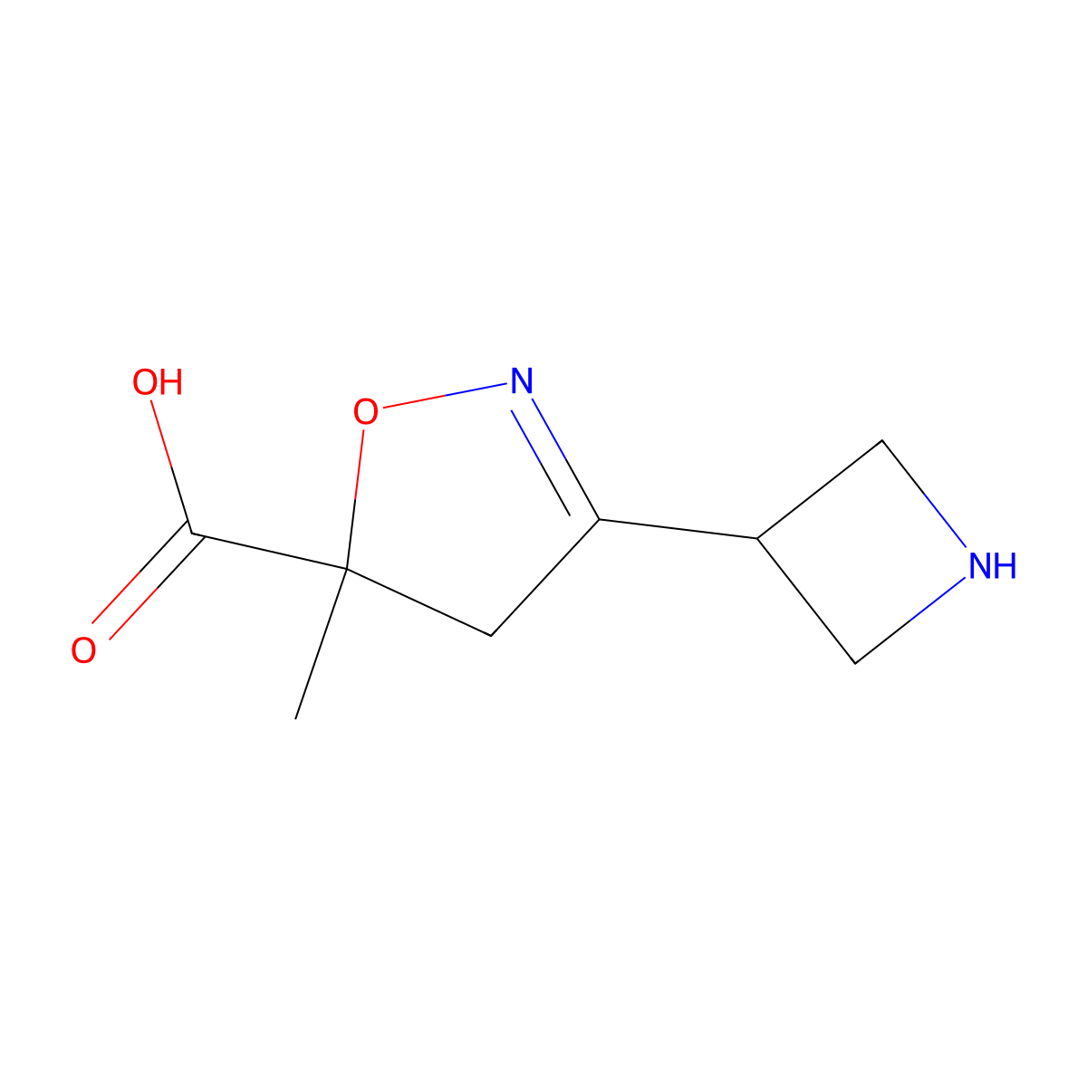 3-(Azetidin-3-yl)-5-methyl-4,5-dihydro-1,2-oxazole-5-carboxylic acid molecular structure, CAS 2649077-42-7