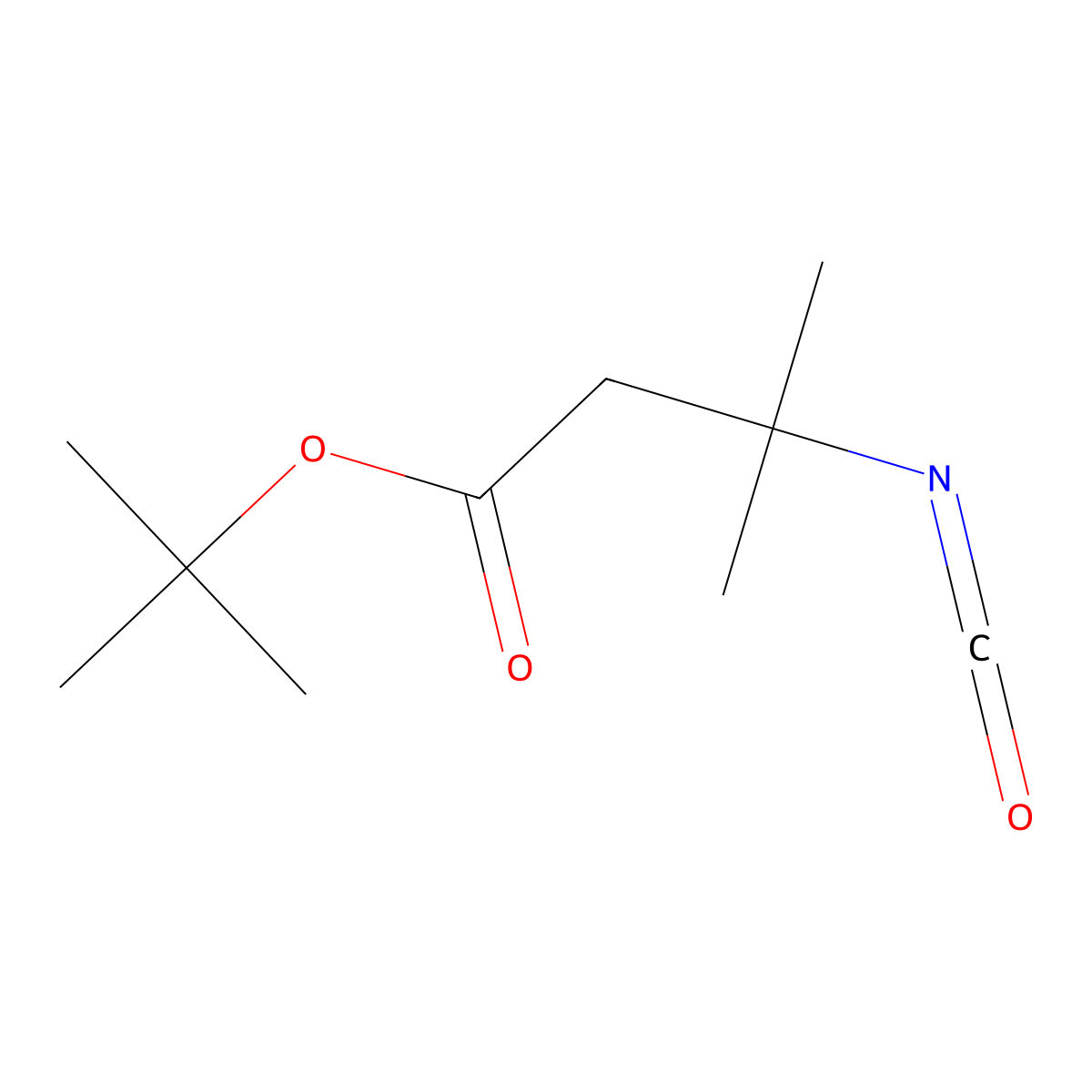 Tert-butyl 3-isocyanato-3-methylbutanoate molecular structure, CAS 2649078-57-7