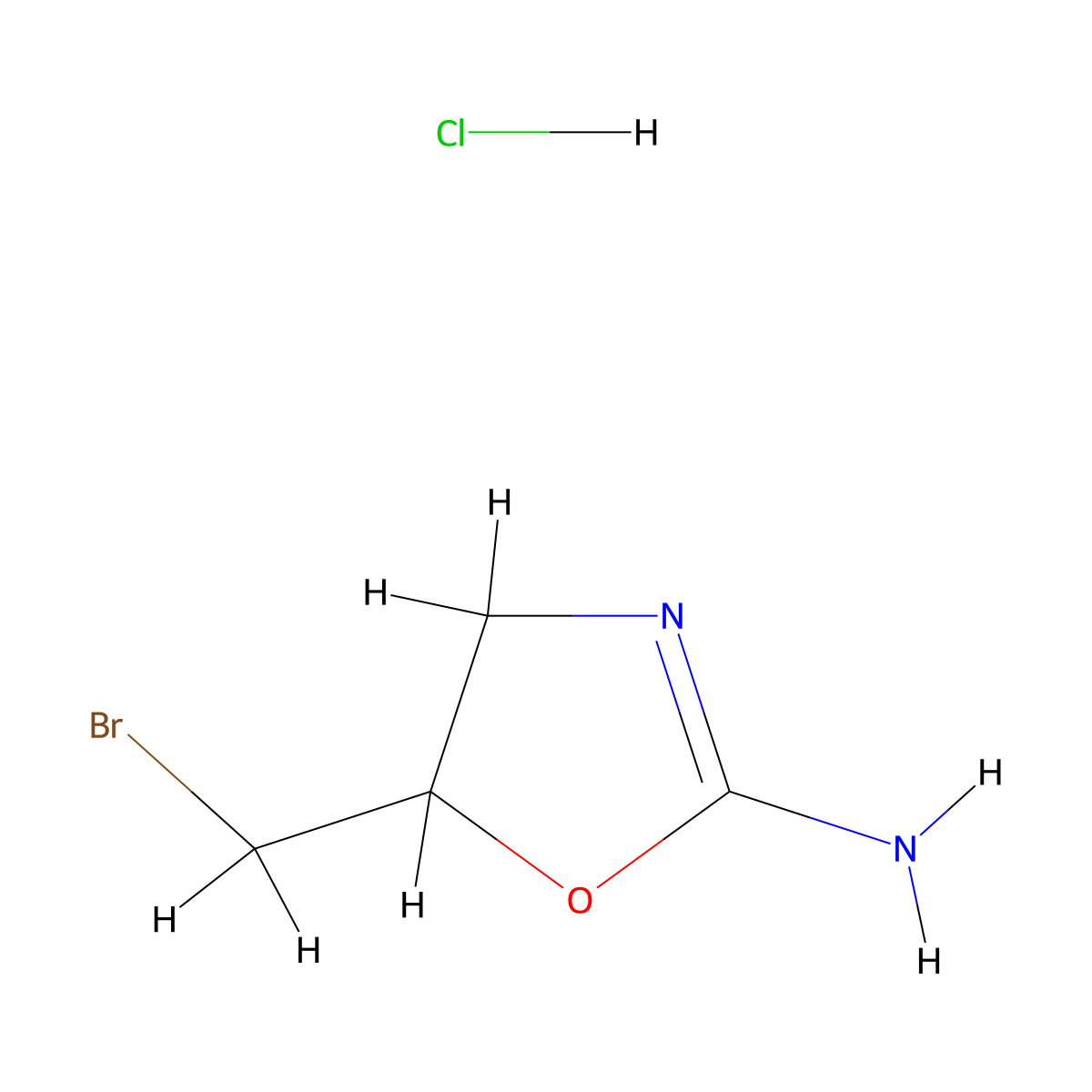 5-(Bromomethyl)-4,5-dihydro-1,3-oxazol-2-amine hydrochloride molecular structure, CAS 2649078-92-0