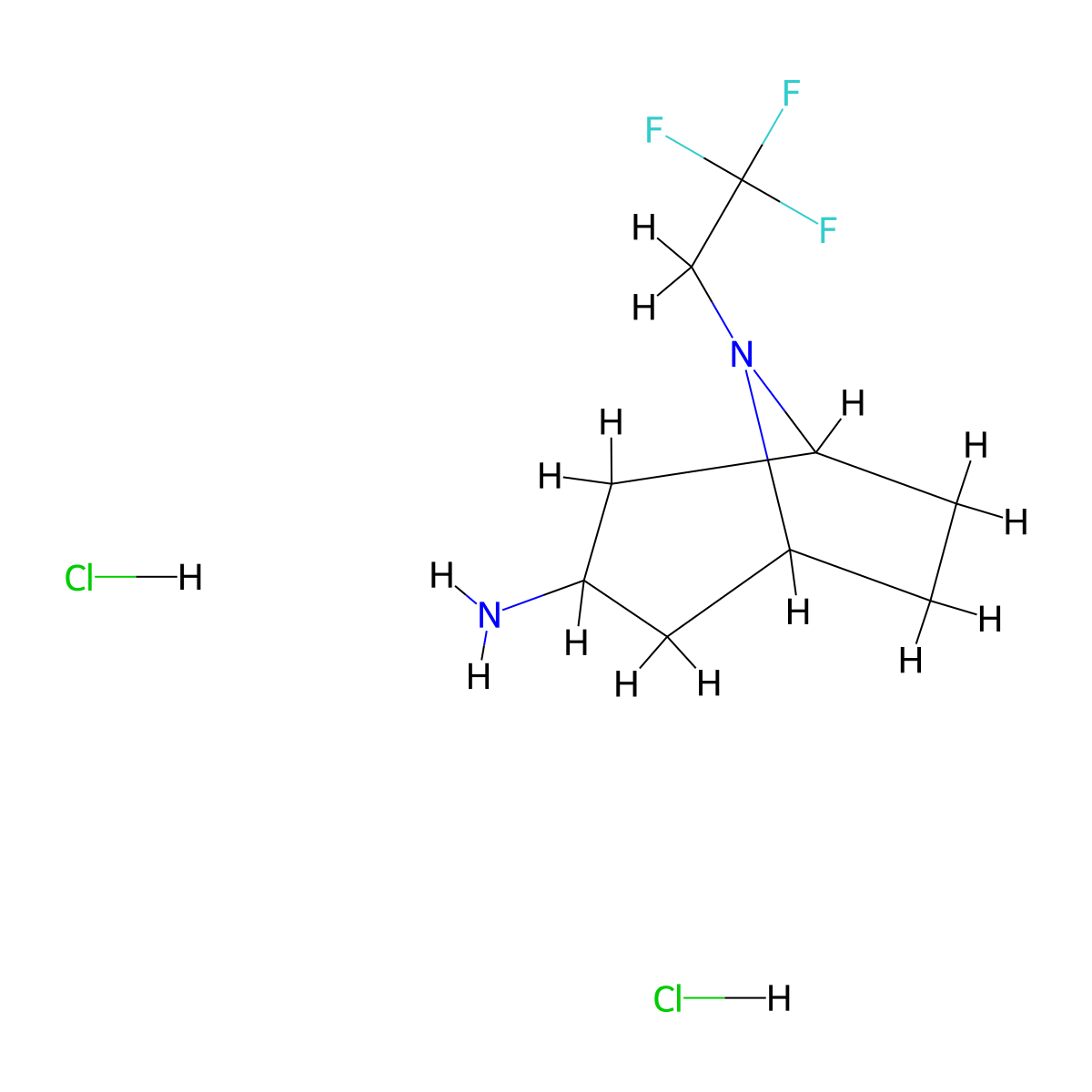 8-(2,2,2-Trifluoroethyl)-8-azabicyclo(3.2.1)octan-3-amine dihydrochloride molecular structure, CAS 2649078-96-4