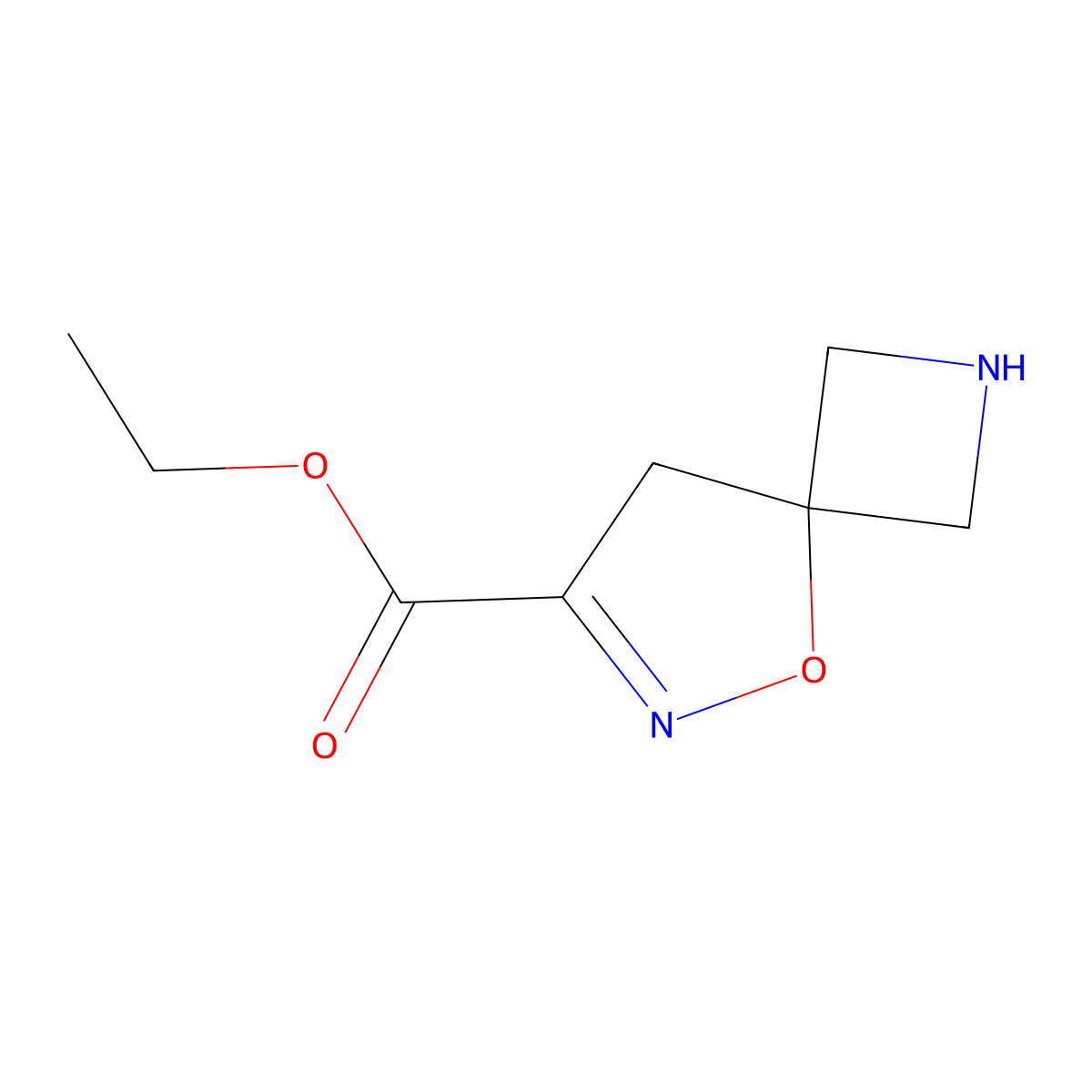 Ethyl 5-oxa-2,6-diazaspiro[3.4]oct-6-ene-7-carboxylate molecular structure, CAS 2649083-17-8