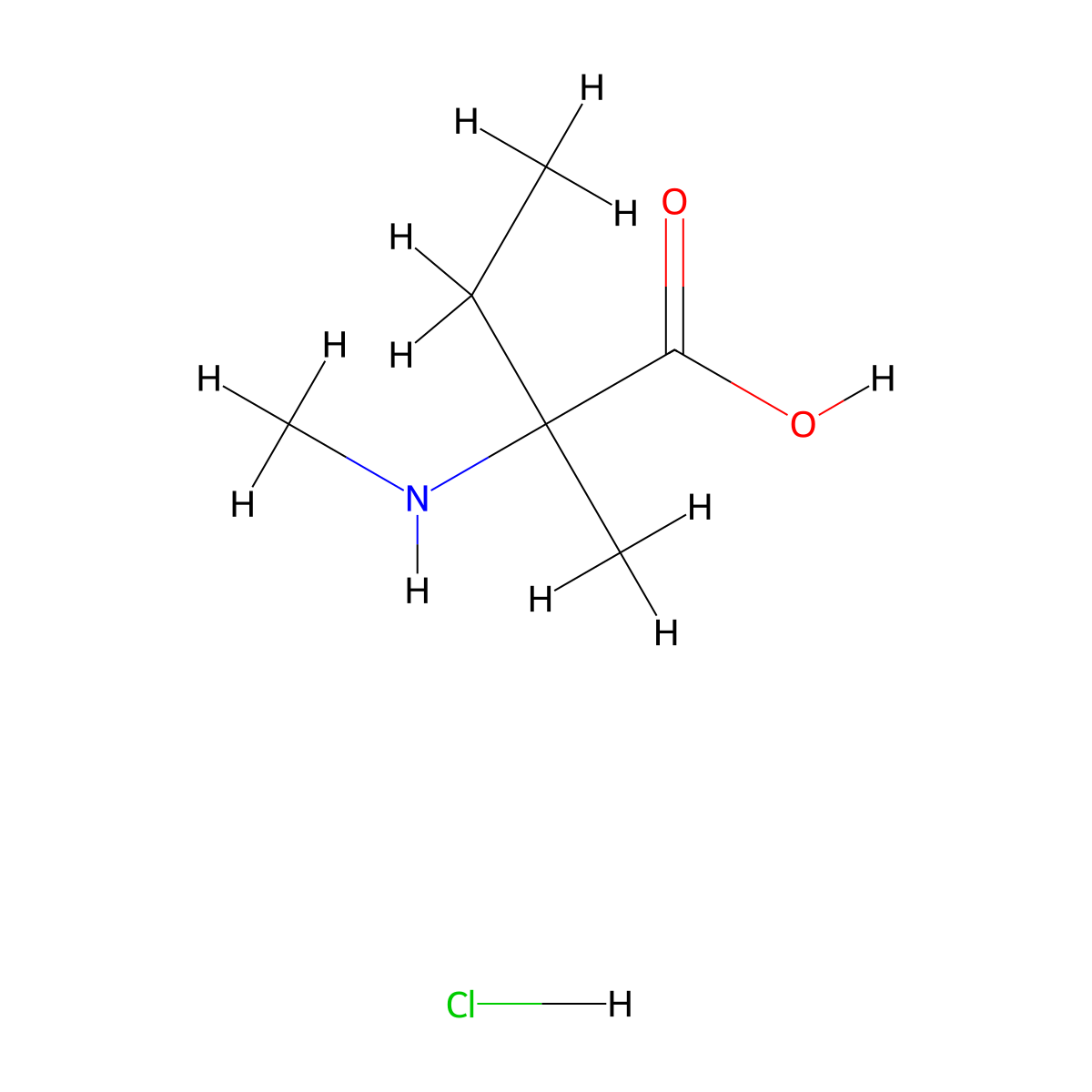 2-Methyl-2-(methylamino)butanoic acid hydrochloride molecular structure, CAS 2649084-07-9