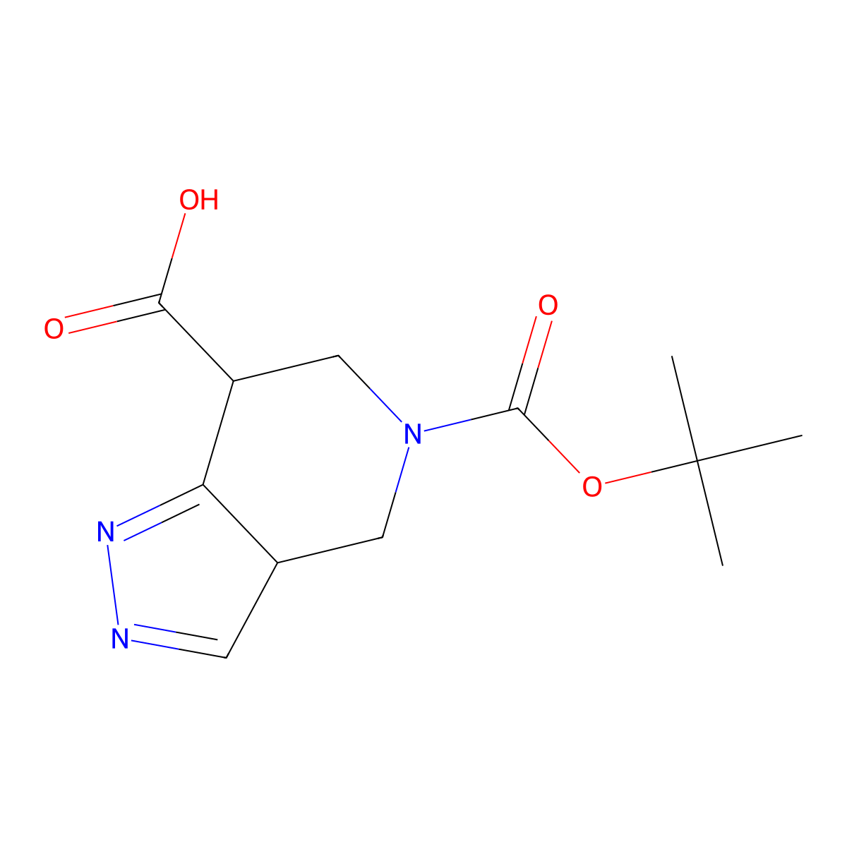 5-[(tert-butoxy)carbonyl]-3aH,4H,5H,6H,7H-pyrazolo[4,3-c]pyridine-7-carboxylic acid molecular structure, CAS 2649084-12-6