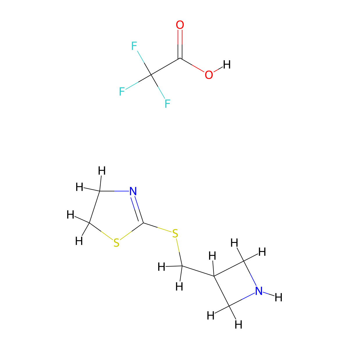 2-{[(Azetidin-3-yl)methyl]sulfanyl}-4,5-dihydro-1,3-thiazole,trifluoroaceticacid molecular structure, CAS 2649084-42-2