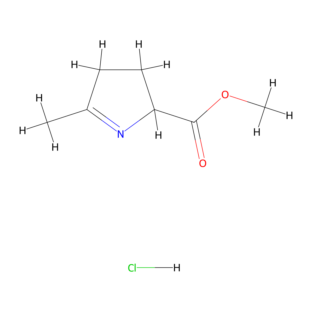 methyl5-methyl-3,4-dihydro-2H-pyrrole-2-carboxylatehydrochloride molecular structure, CAS 2649084-73-9