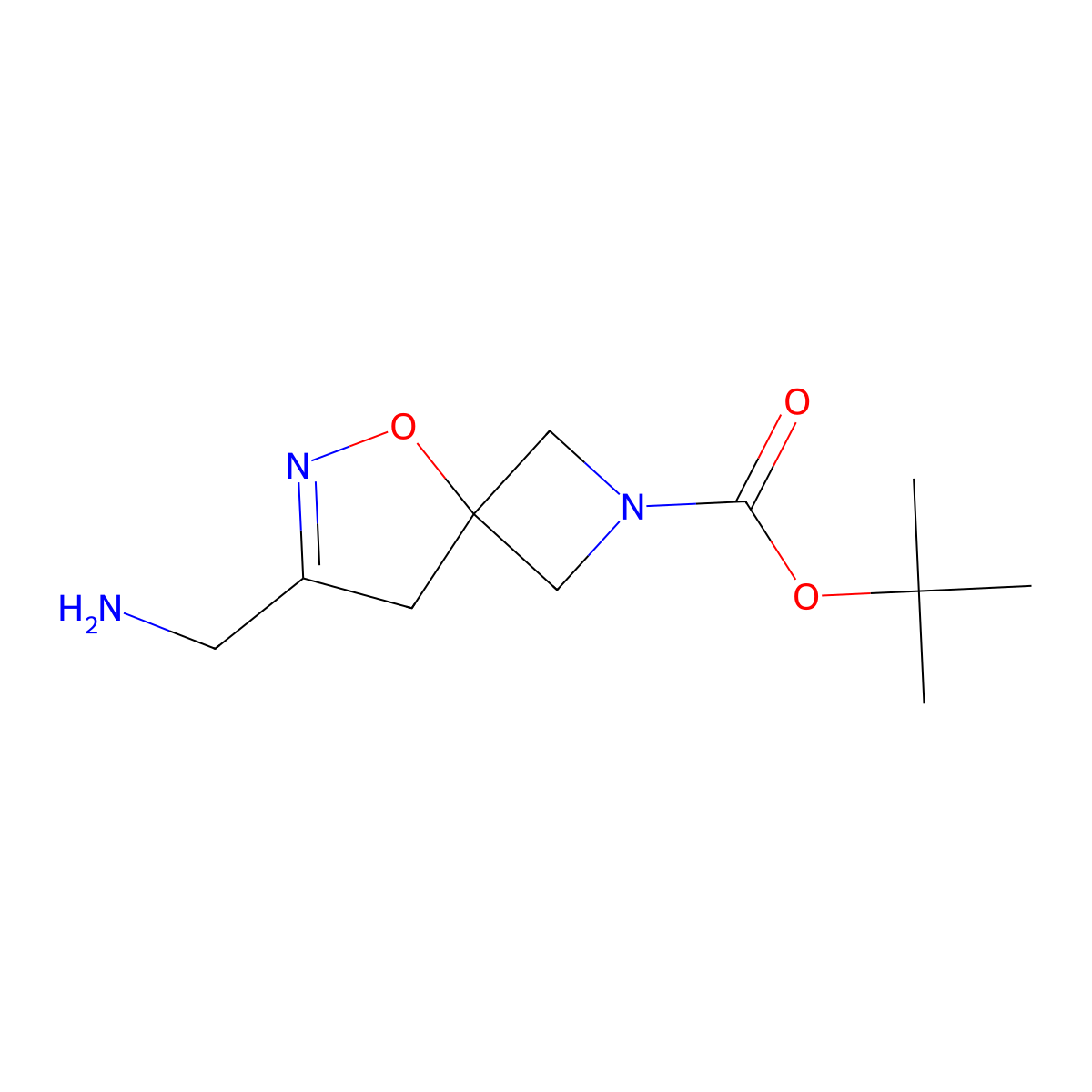 Tert-butyl 7-(aminomethyl)-5-oxa-2,6-diazaspiro[3.4]oct-6-ene-2-carboxylate molecular structure, CAS 2649085-49-2