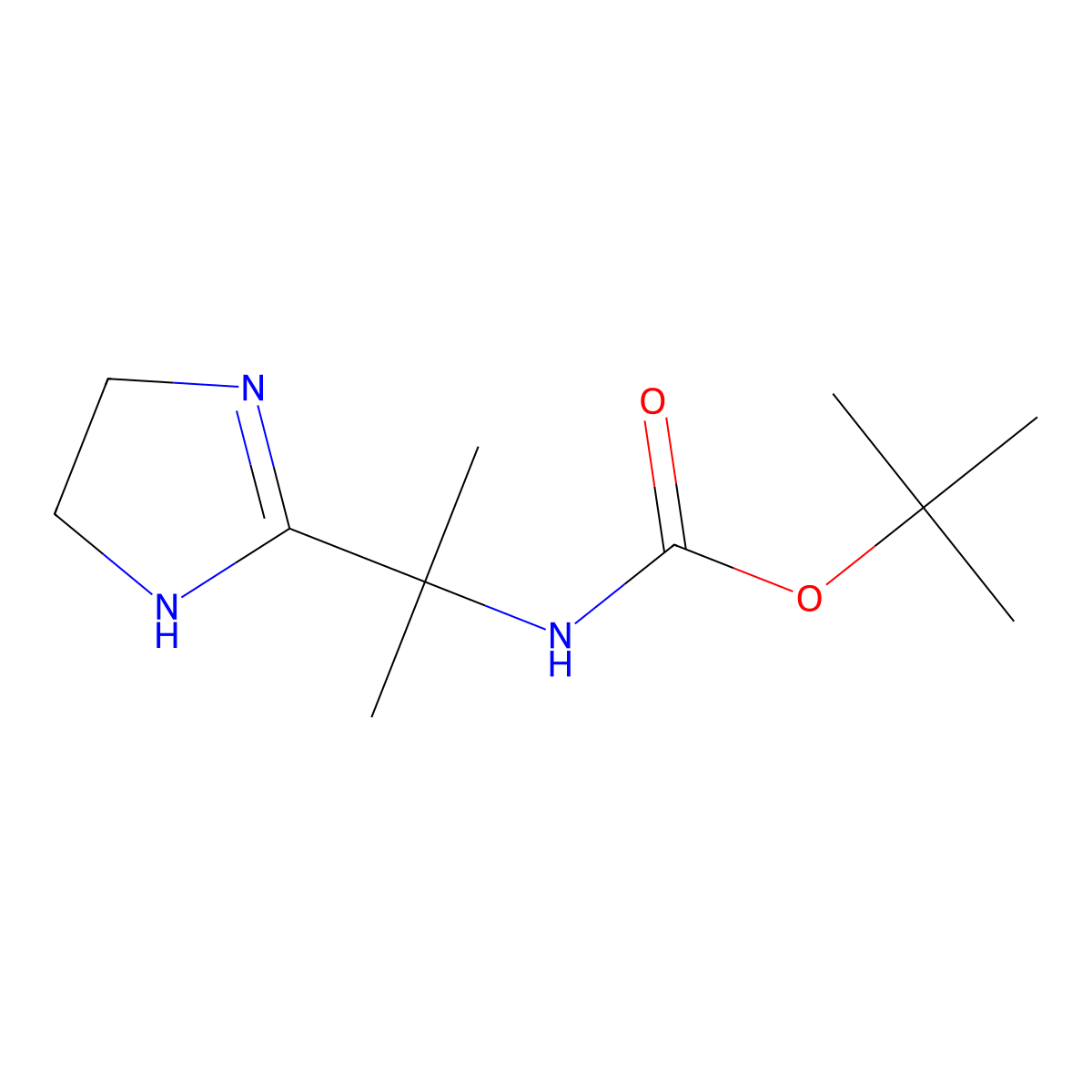 tert-butyl N-[2-(4,5-dihydro-1H-imidazol-2-yl)propan-2-yl]carbamate molecular structure, CAS 2649086-68-8