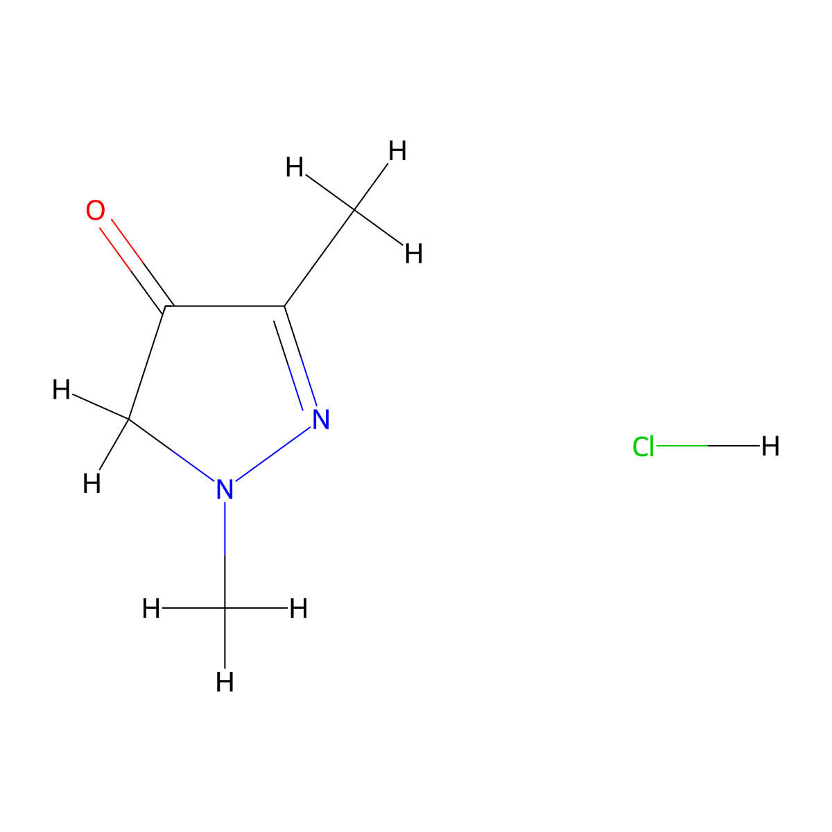 1,3-dimethyl-4,5-dihydro-1H-pyrazol-4-one hydrochloride molecular structure, CAS 2649086-88-2