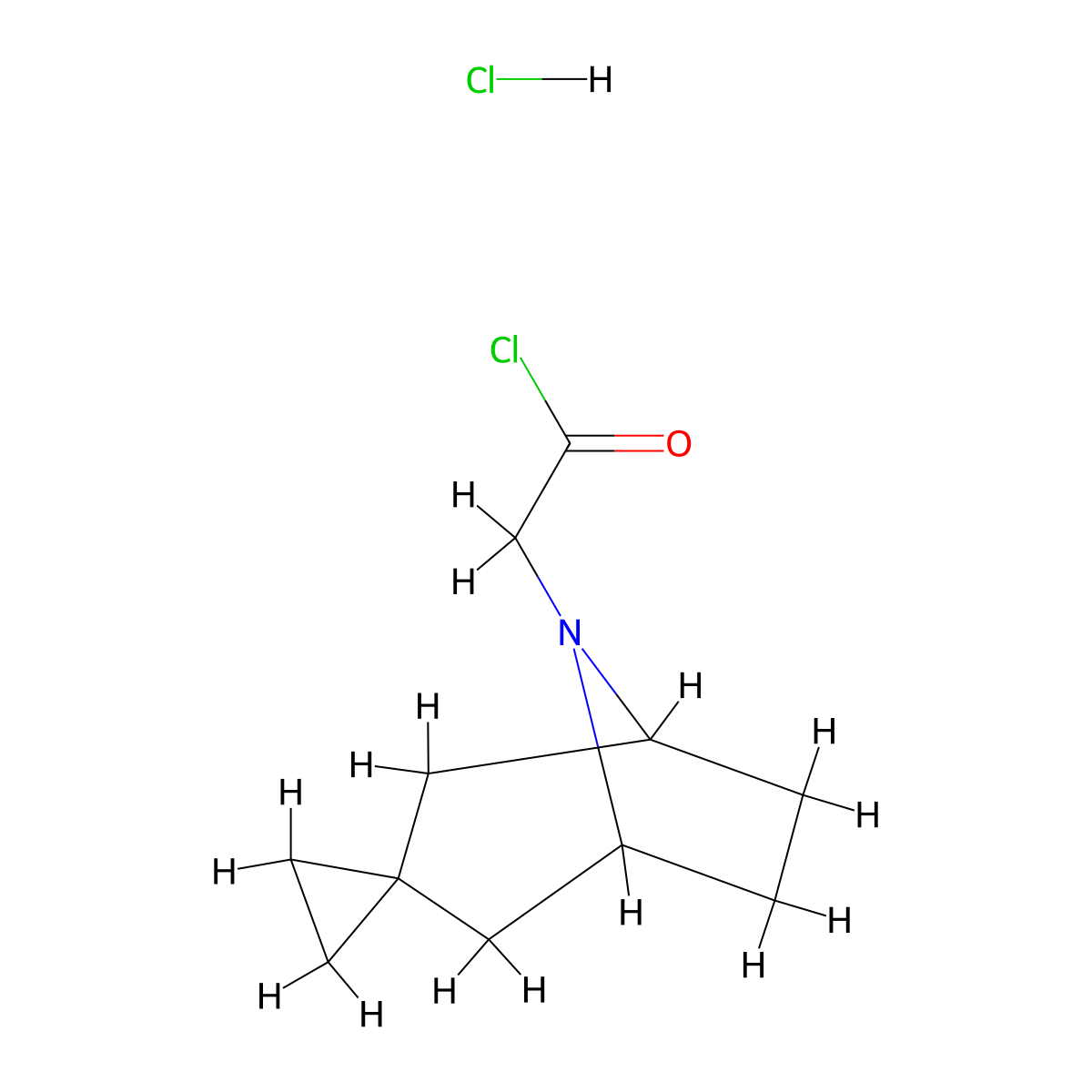 2-{8-Azaspiro[bicyclo[3.2.1]octane-3,1'-cyclopropan]-8-yl}acetylchloridehydrochloride molecular structure, CAS 2649087-05-6