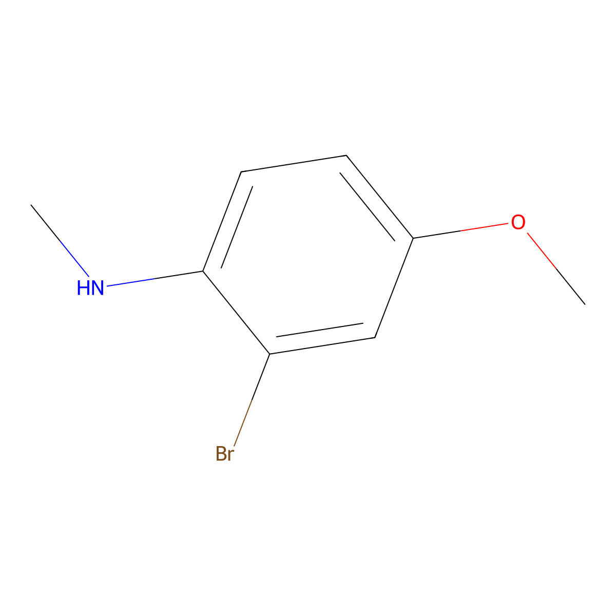 2-Bromo-4-methoxy-N-methylaniline molecular structure, CAS 264909-78-6