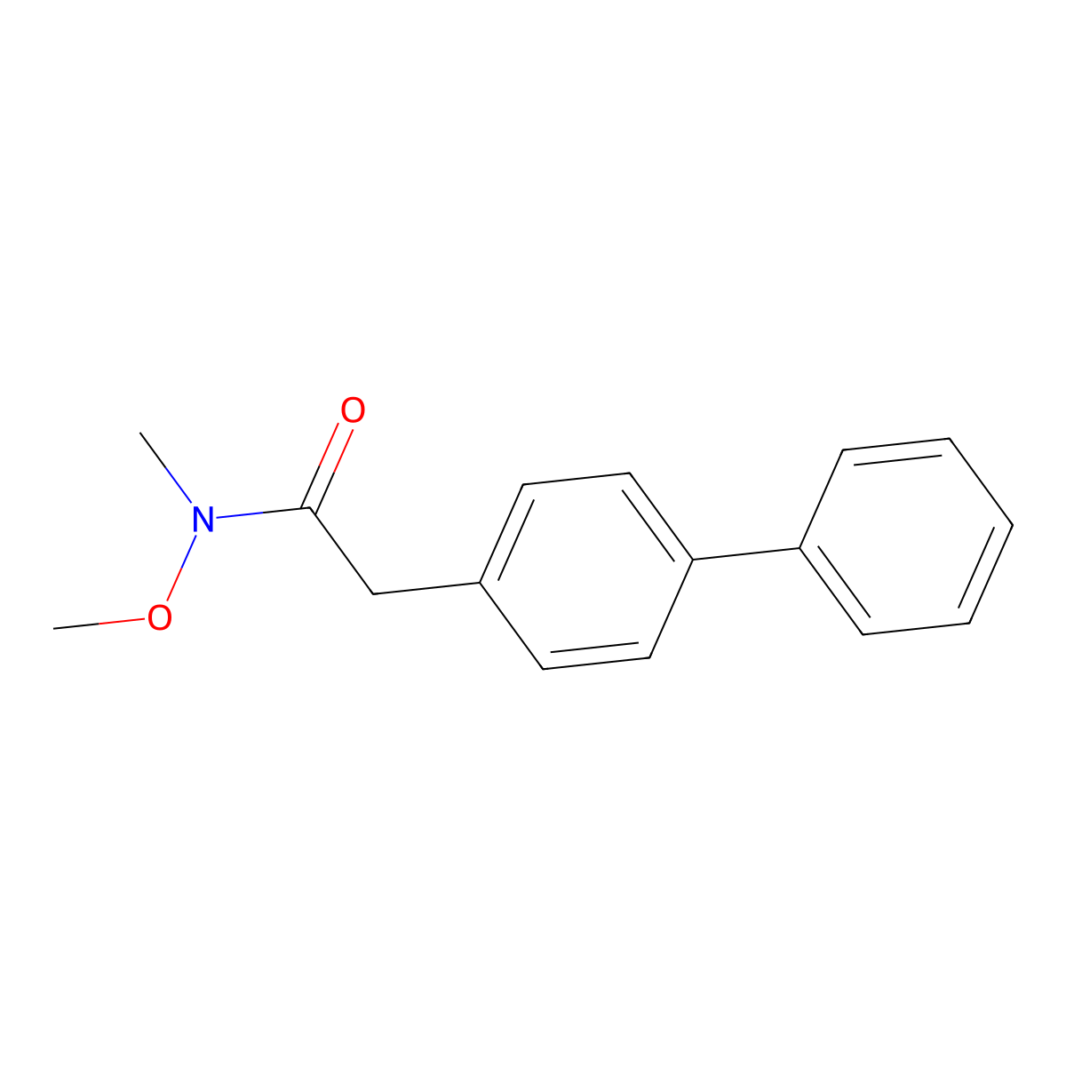 N-methoxy-N-methyl-4-biphenylacetamide molecular structure, CAS 264915-98-2