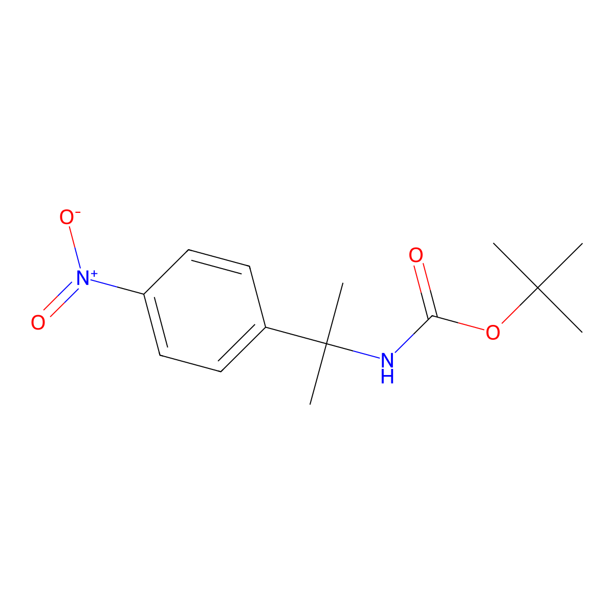tert-butyl N-[2-(4-nitrophenyl)propan-2-yl]carbamate molecular structure, CAS 264916-39-4
