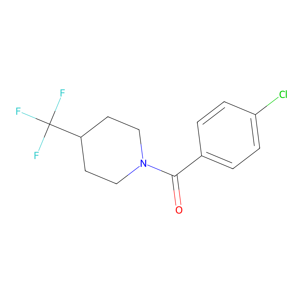 (4-Chlorophenyl)[4-(trifluoromethyl)piperidino]methanone molecular structure, CAS 264924-41-6