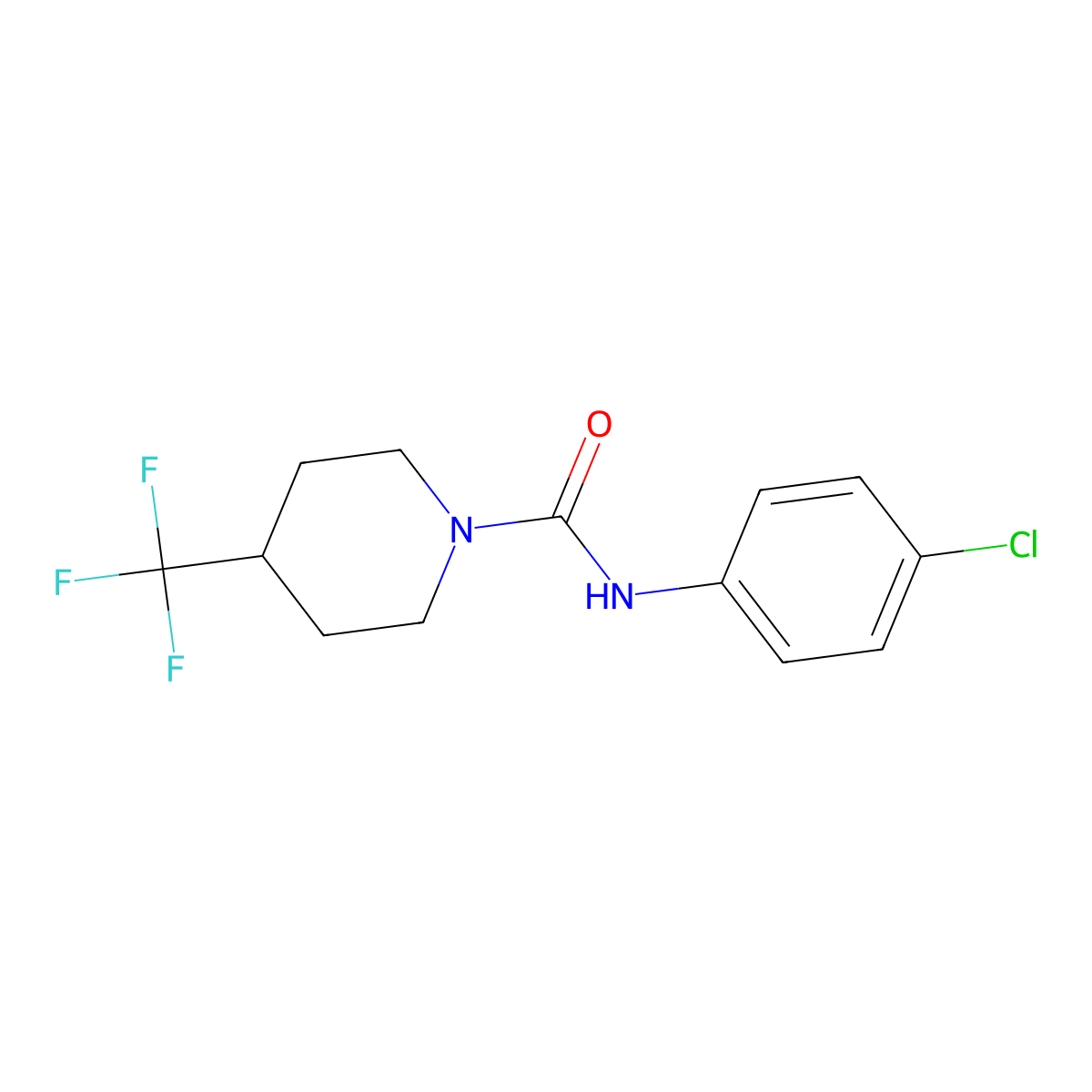 N-(4-chlorophenyl)-4-(trifluoromethyl)piperidine-1-carboxamide molecular structure, CAS 264924-43-8