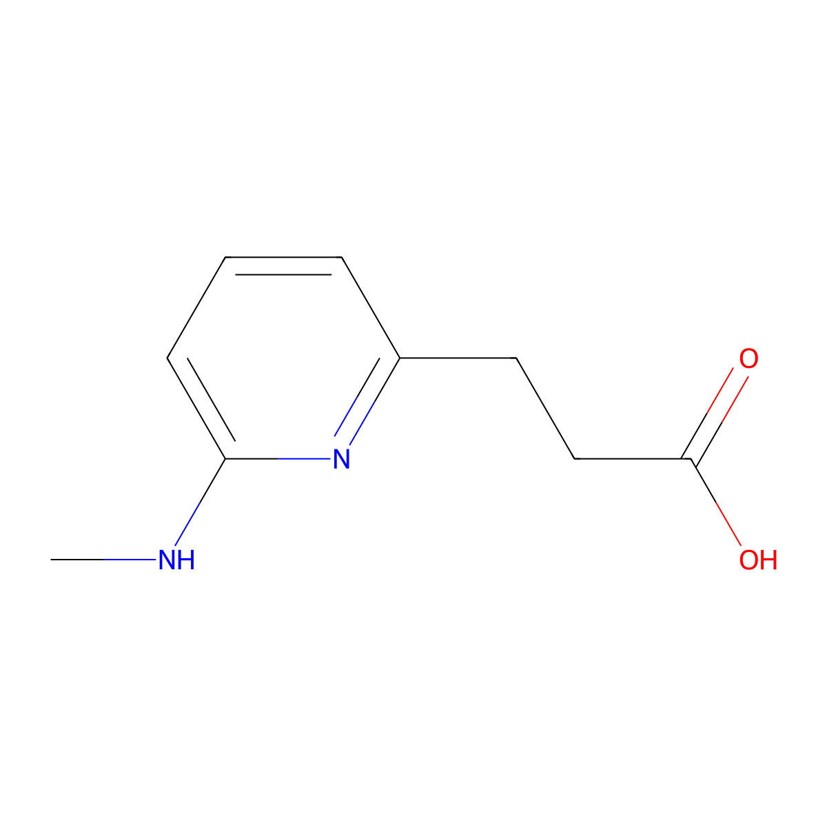 3-(6-(Methylamino)pyridin-2-yl)propanoic acid molecular structure, CAS 2649241-51-8