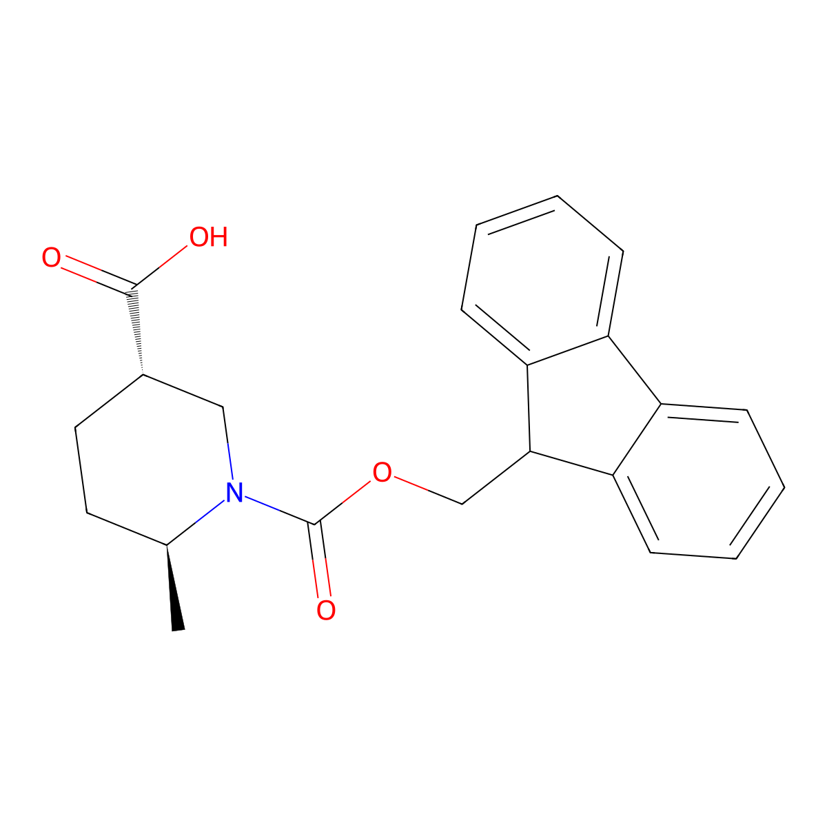 (3S,6S)-1-(9H-fluoren-9-ylmethoxycarbonyl)-6-methyl-piperidine-3-carboxylic acid molecular structure, CAS 2649263-23-8