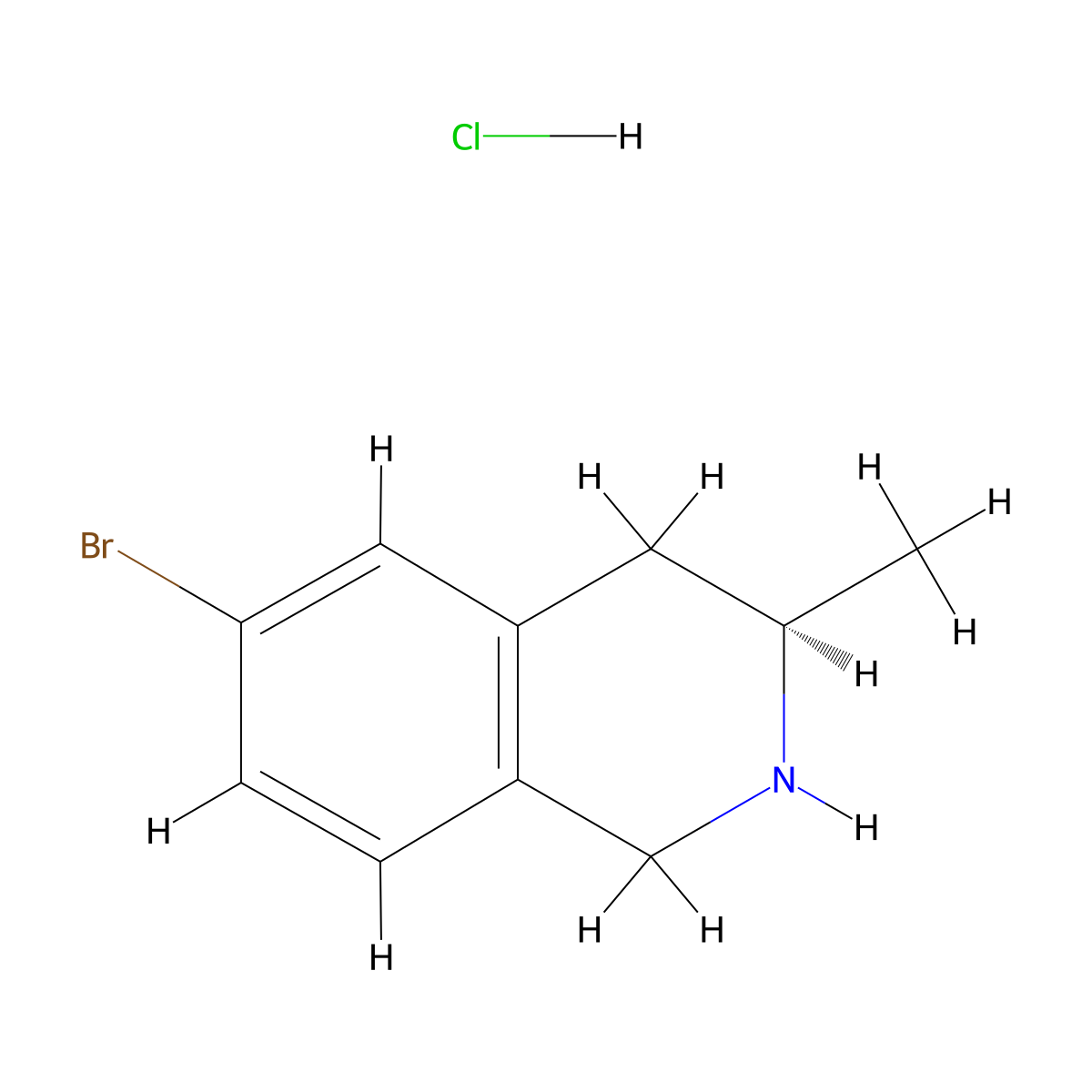 (R)-6-Bromo-3-methyl-1,2,3,4-tetrahydro-isoquinoline hydrochloride molecular structure, CAS 2649263-32-9