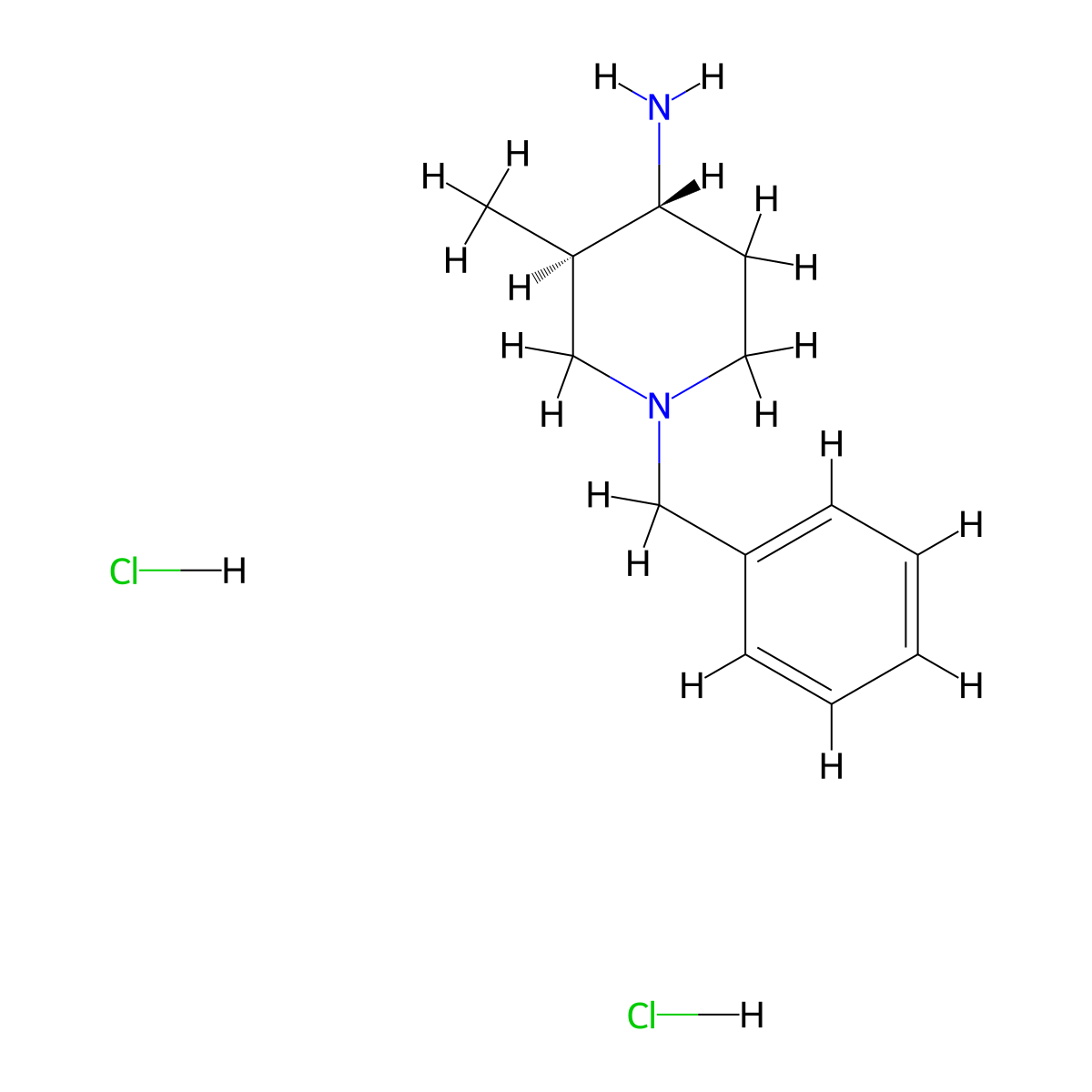 (3R,4R)-1-Benzyl-3-methyl-piperidin-4-ylamine dihydrochloride molecular structure, CAS 2649263-35-2