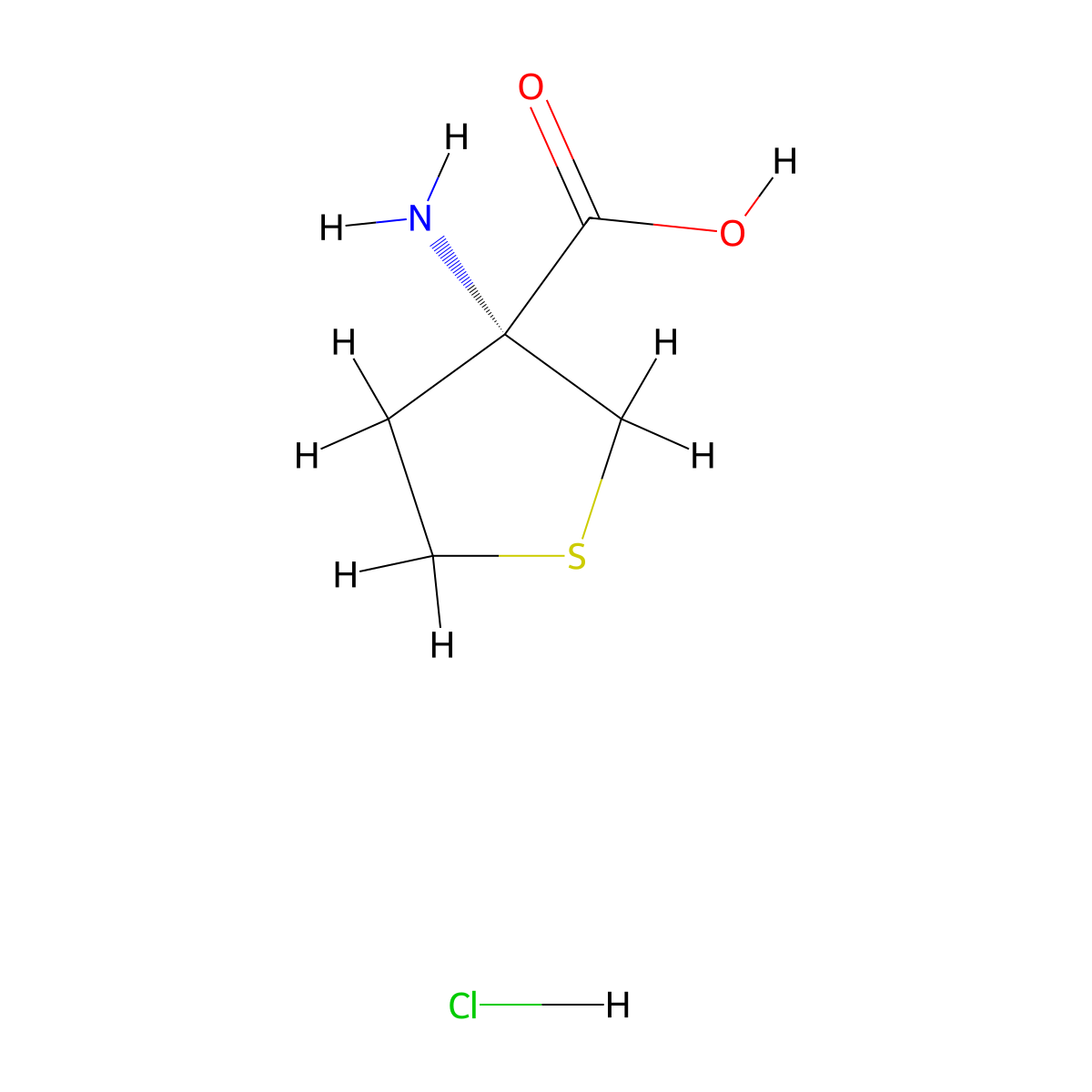 (R)-3-Amino-tetrahydro-thiophene-3-carboxylic acid hydrochloride molecular structure, CAS 2649263-49-8