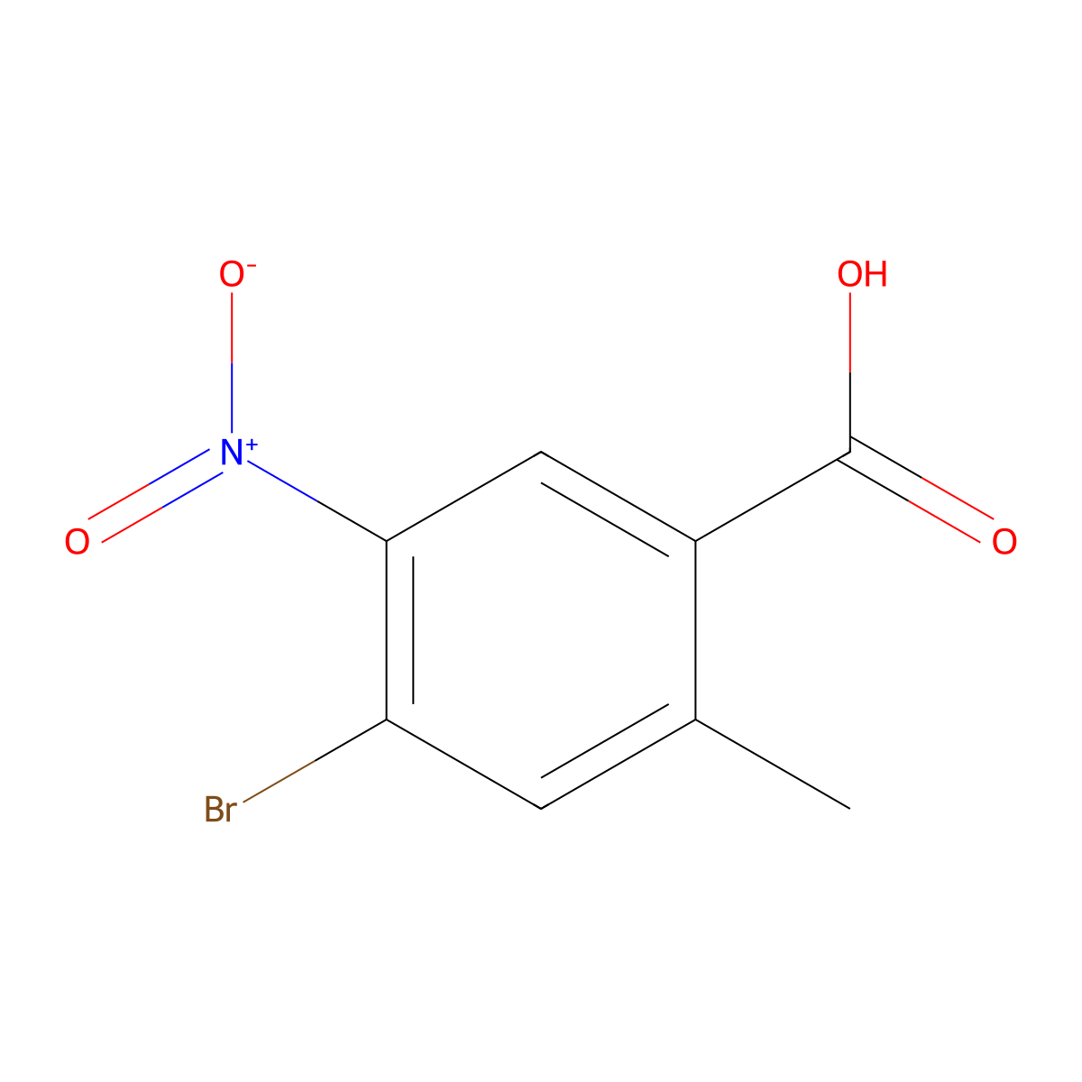 4-Bromo-2-methyl-5-nitrobenzoic acid molecular structure, CAS 264927-43-7