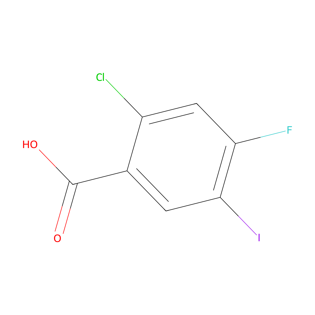 2-Chloro-4-fluoro-5-iodobenzoic acid molecular structure, CAS 264927-52-8